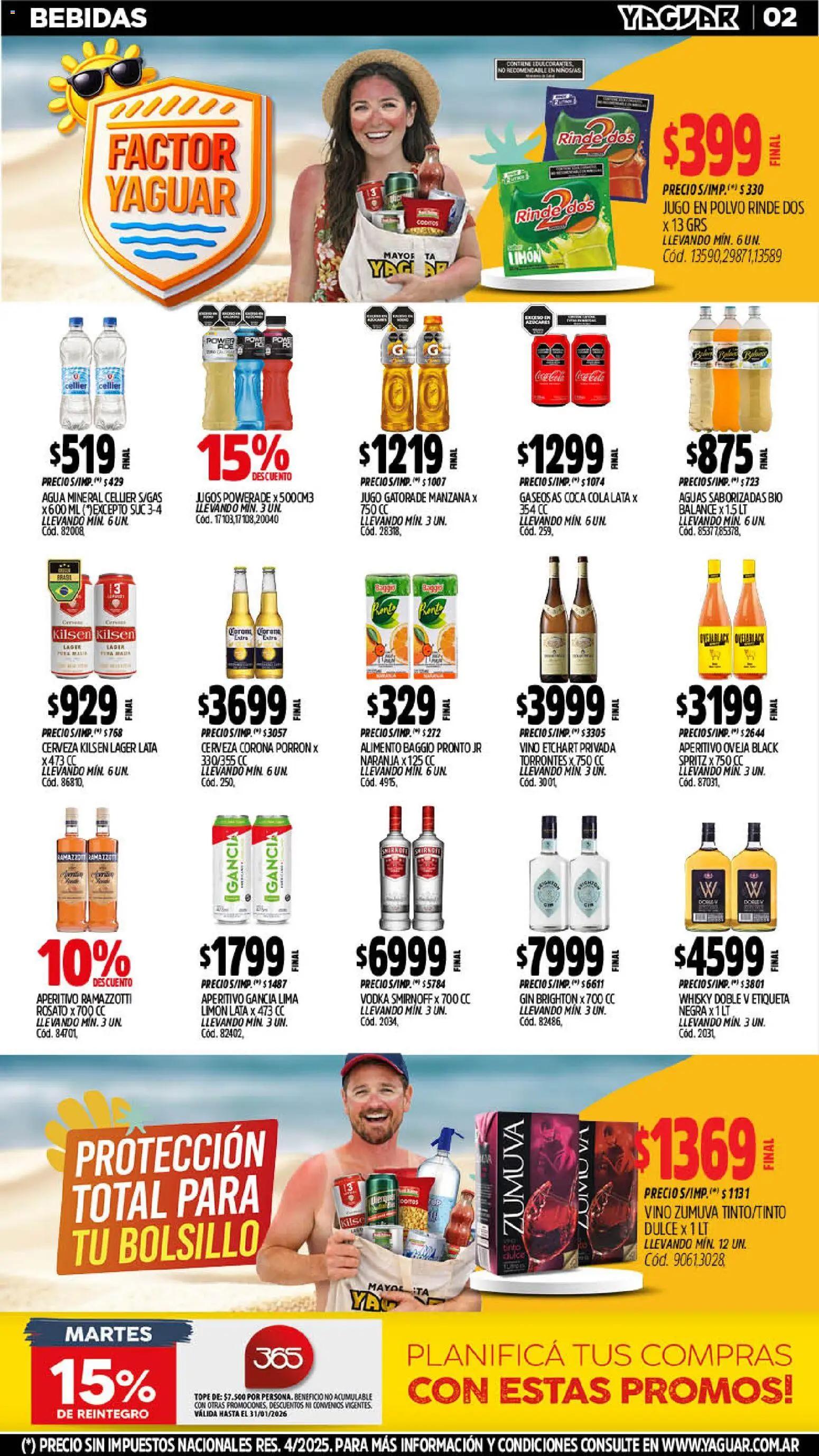 Yaguar - Oferta Semanal San Juan │ válido desde el 19.01.2026 | Página: 2 | Productos: Polvo, Agua, Limón, Cerveza