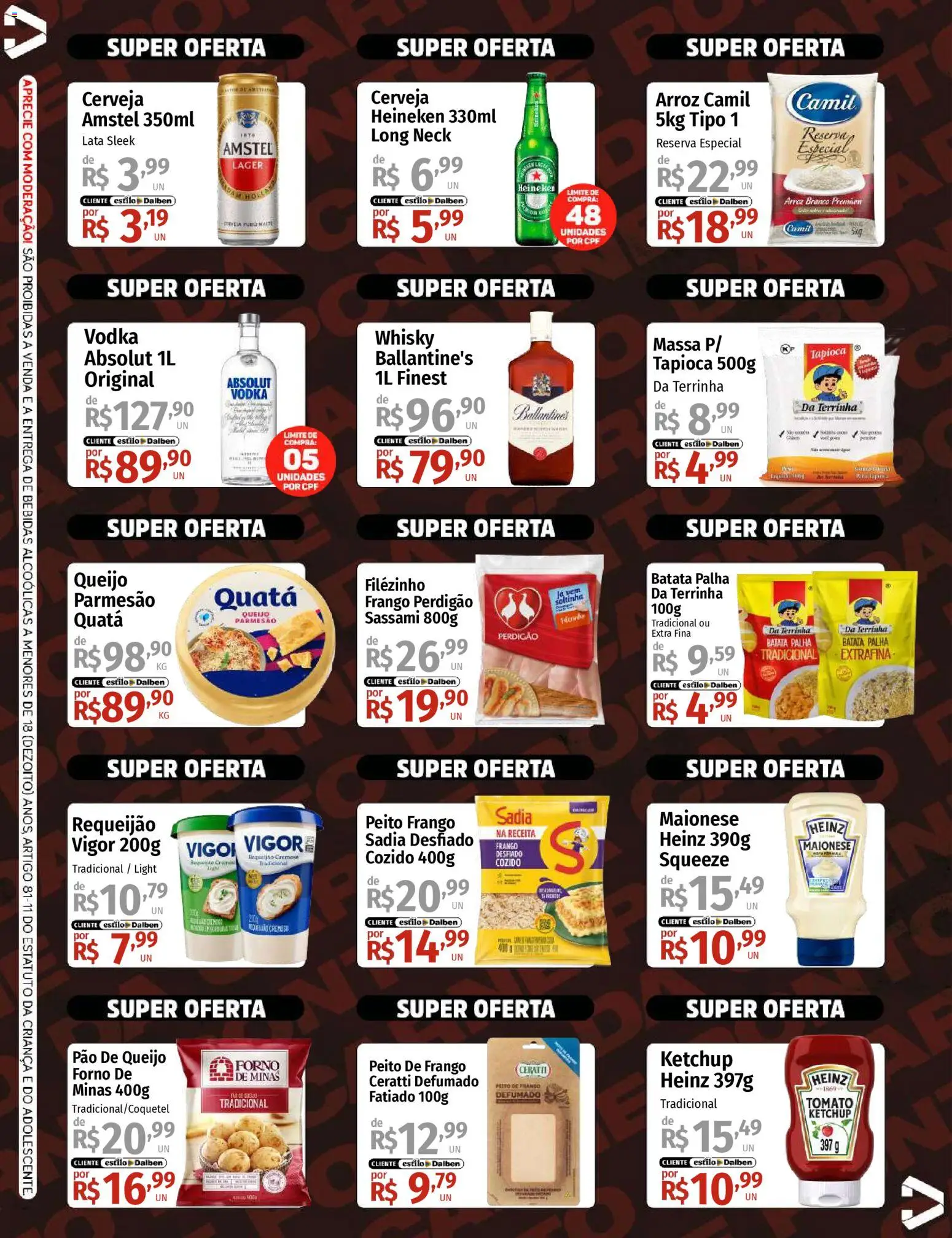 Supermercado Dalben Folheto - válido de 21.01.2026 | Página: 2 | Produtos: Cerveja, Arroz, Frango, Pão de queijo