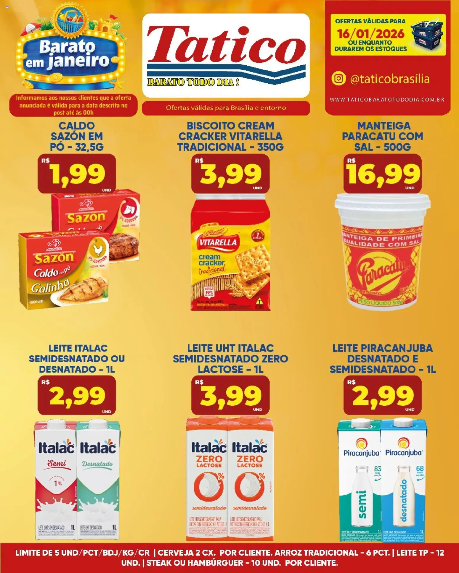 Tatico Folheto - válido de 17.01.2026 | Página: 22 | Produtos: Pó, Biscoito, Leite, Hambúrguer