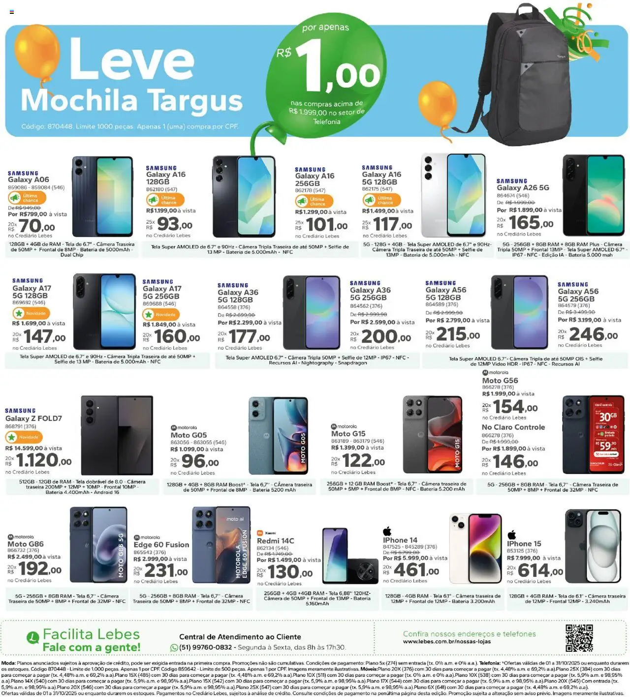 Lebes Folheto - válido de 01.10.2025 | Página: 16 | Produtos: Iphone, Bateria, Vídeo, Iphone 14