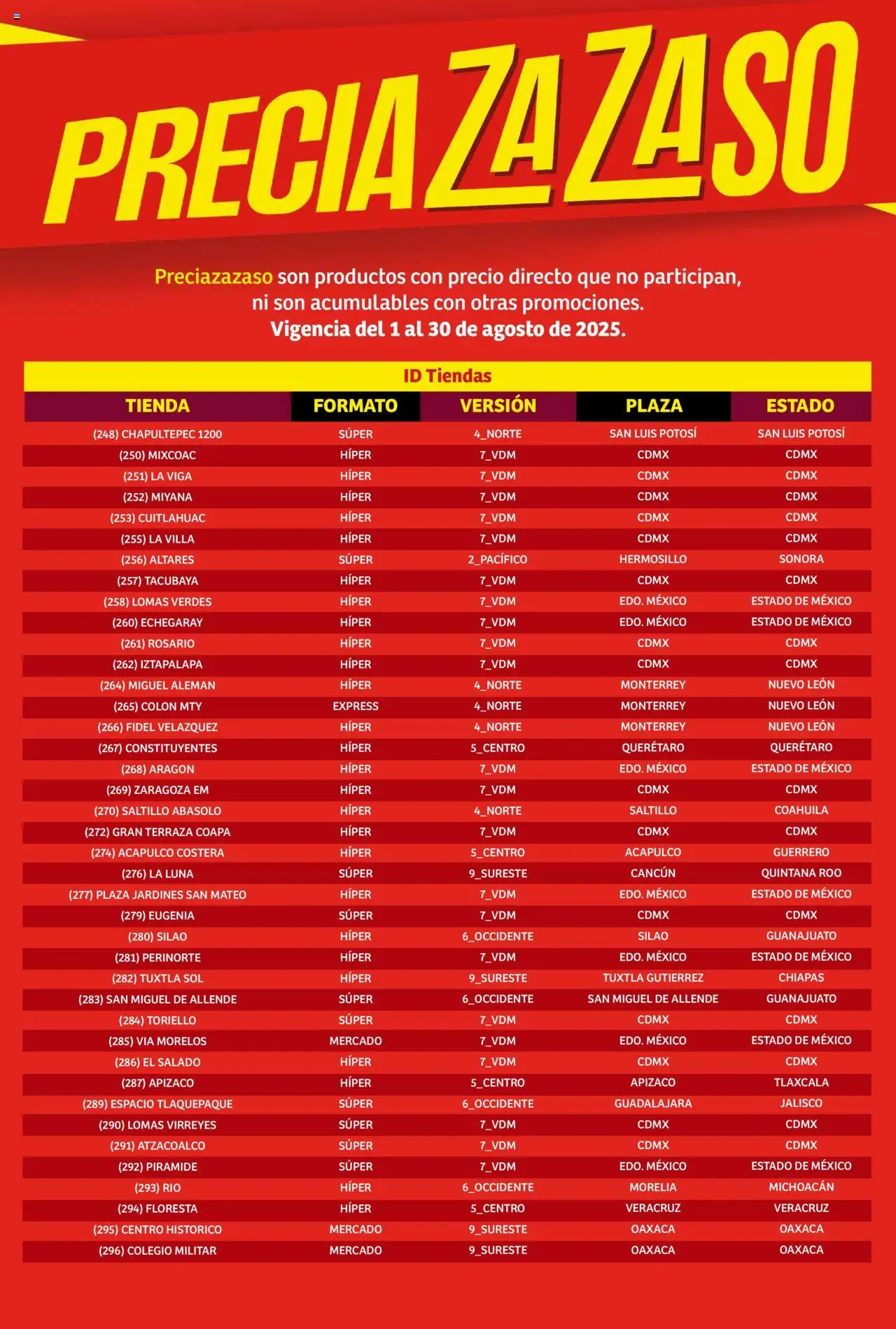 Nuevas ofertas de Soriana válidas en toda la República Mexicana desde el 01.08.2025. ¡Encuentra las mejores ofertas en Soriana - Catálogo Preciazazaso Mercado Nacional! | Página: 254 | Productos: Viga, Rosario