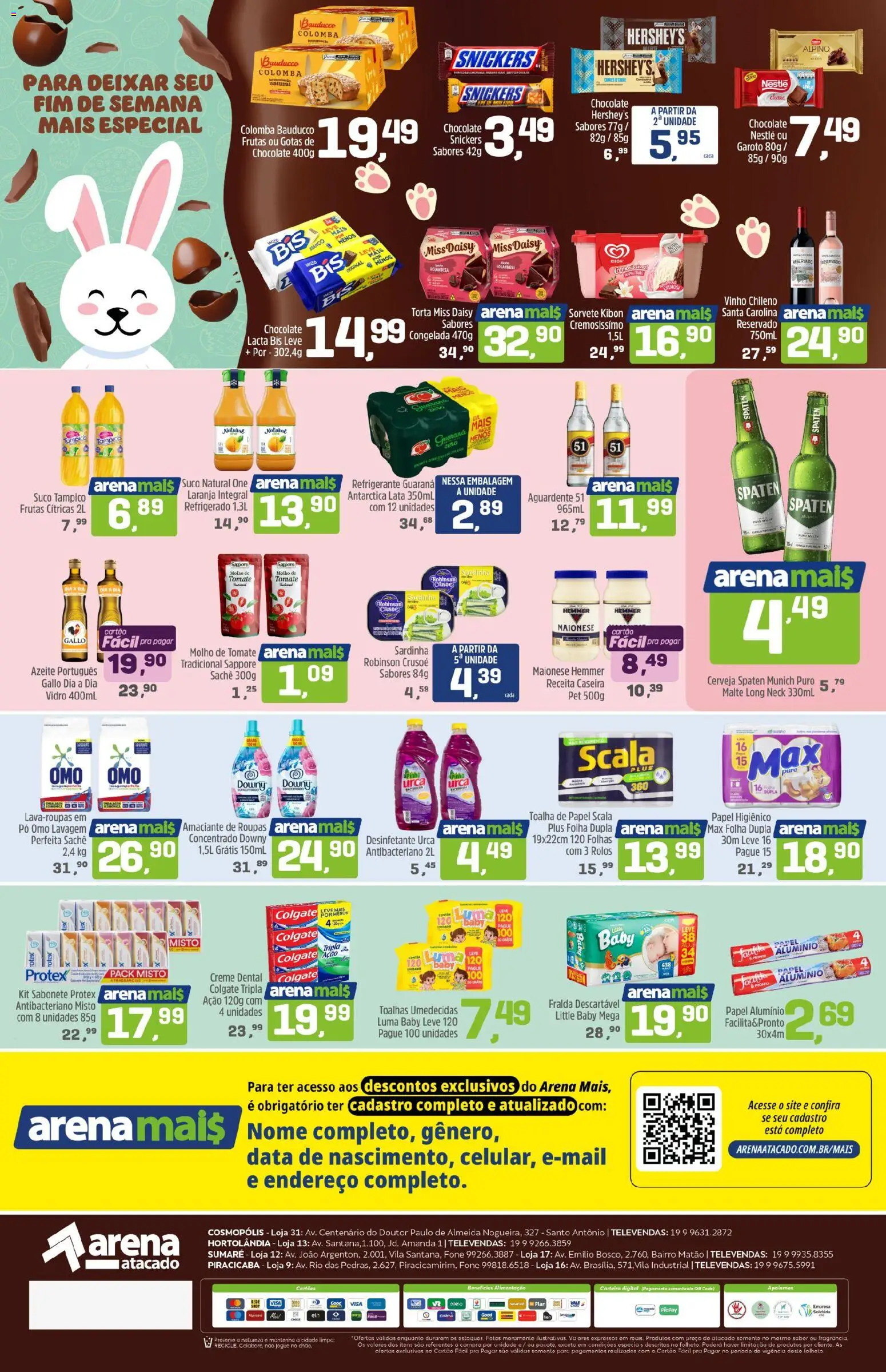 Arena Atacado Folheto - válido de 03.04.2026 | Página: 2 | Produtos: Chocolate, Vinho, Roupas, Sabonete