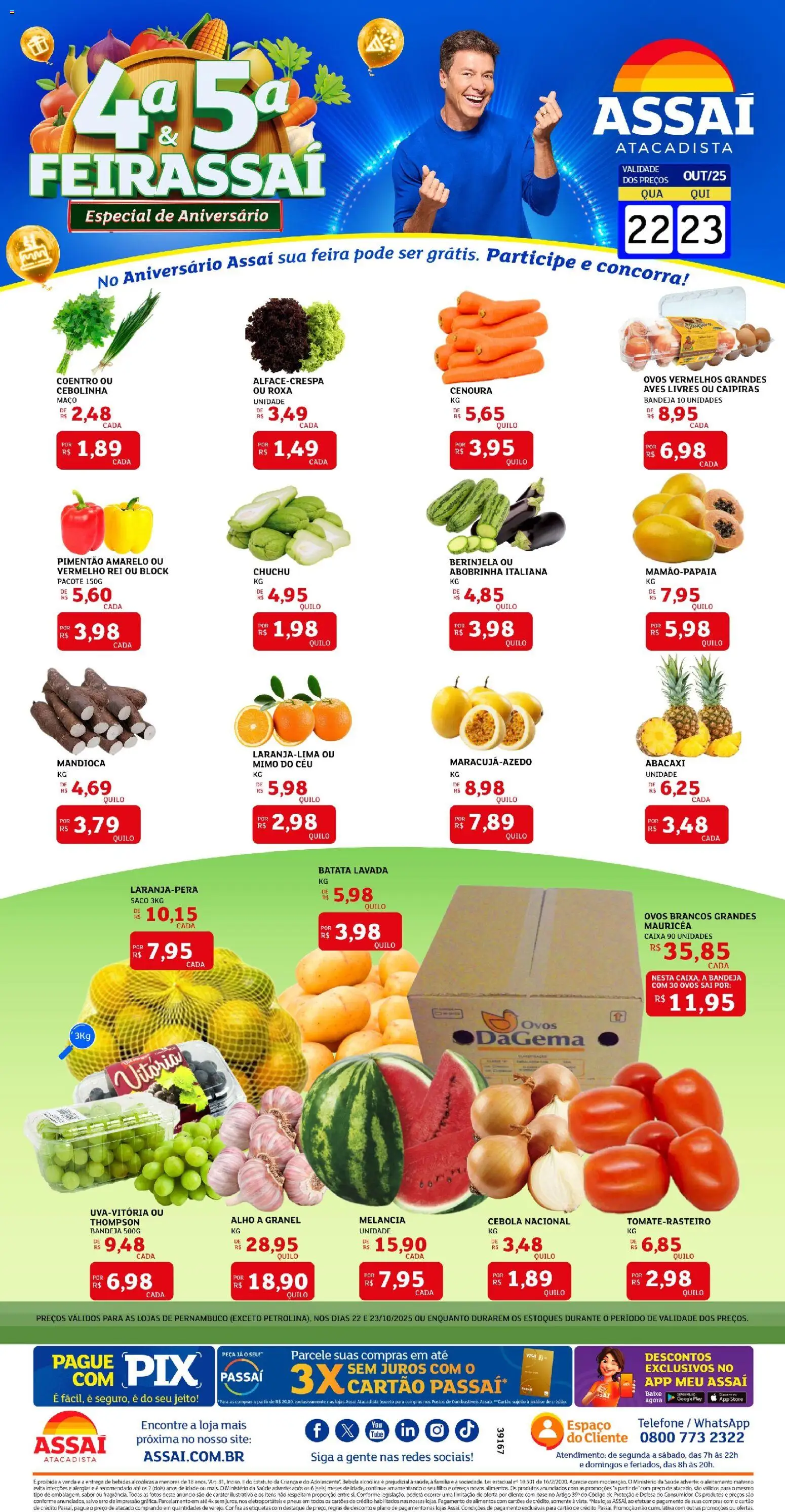 Assaí Atacadista Folheto - válido de 22.10.2025 | Página: 1 | Produtos: Alho, Caixa, Pneus, Bandeja