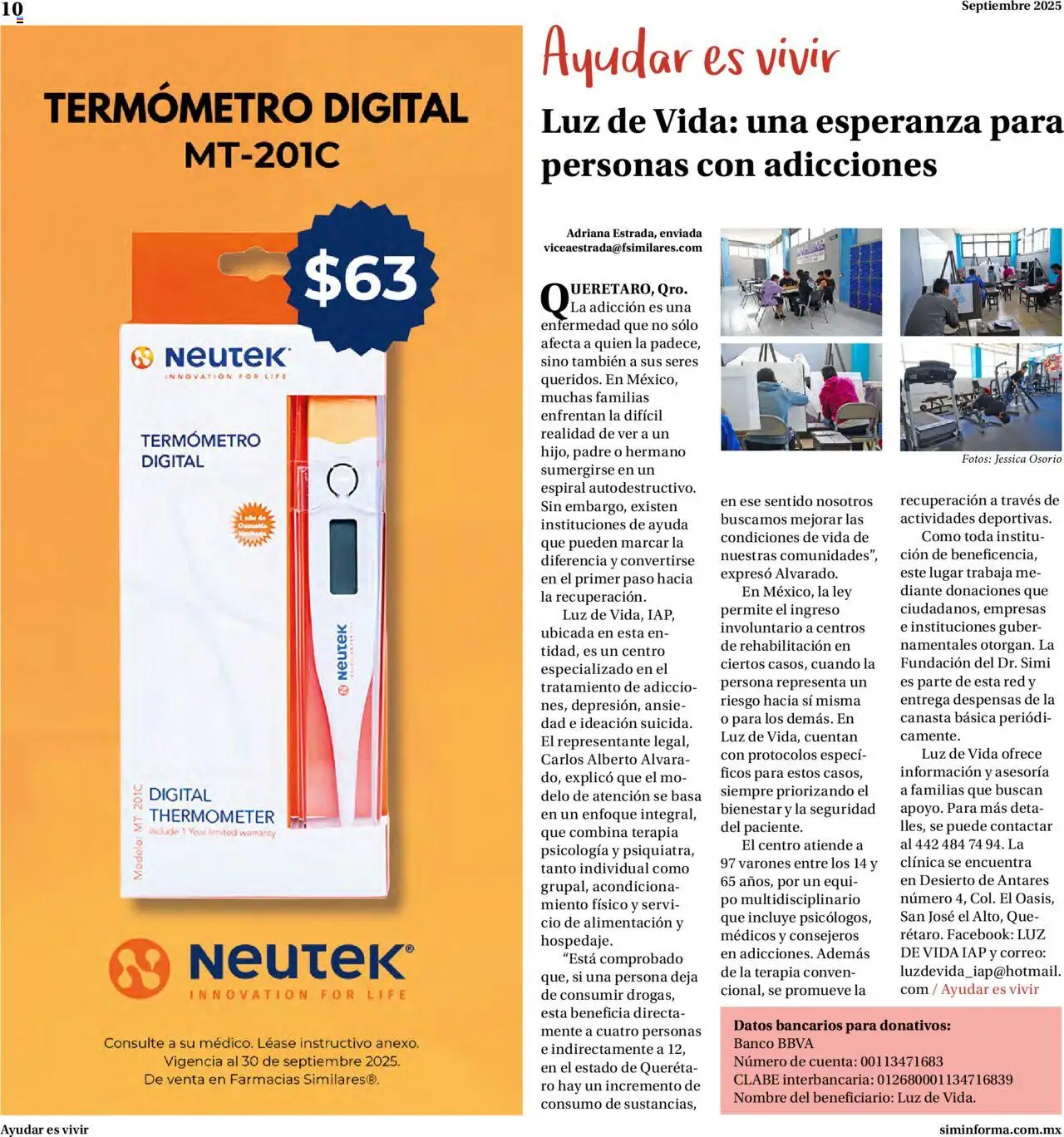 Nuevas ofertas de Farmacias Similares válidas en toda la República Mexicana desde el 22.09.2025. ¡Encuentra las mejores ofertas en Farmacias Similares - Catálogo Siminforma! | Página: 10 | Productos: Termómetro, Banco, Canasta