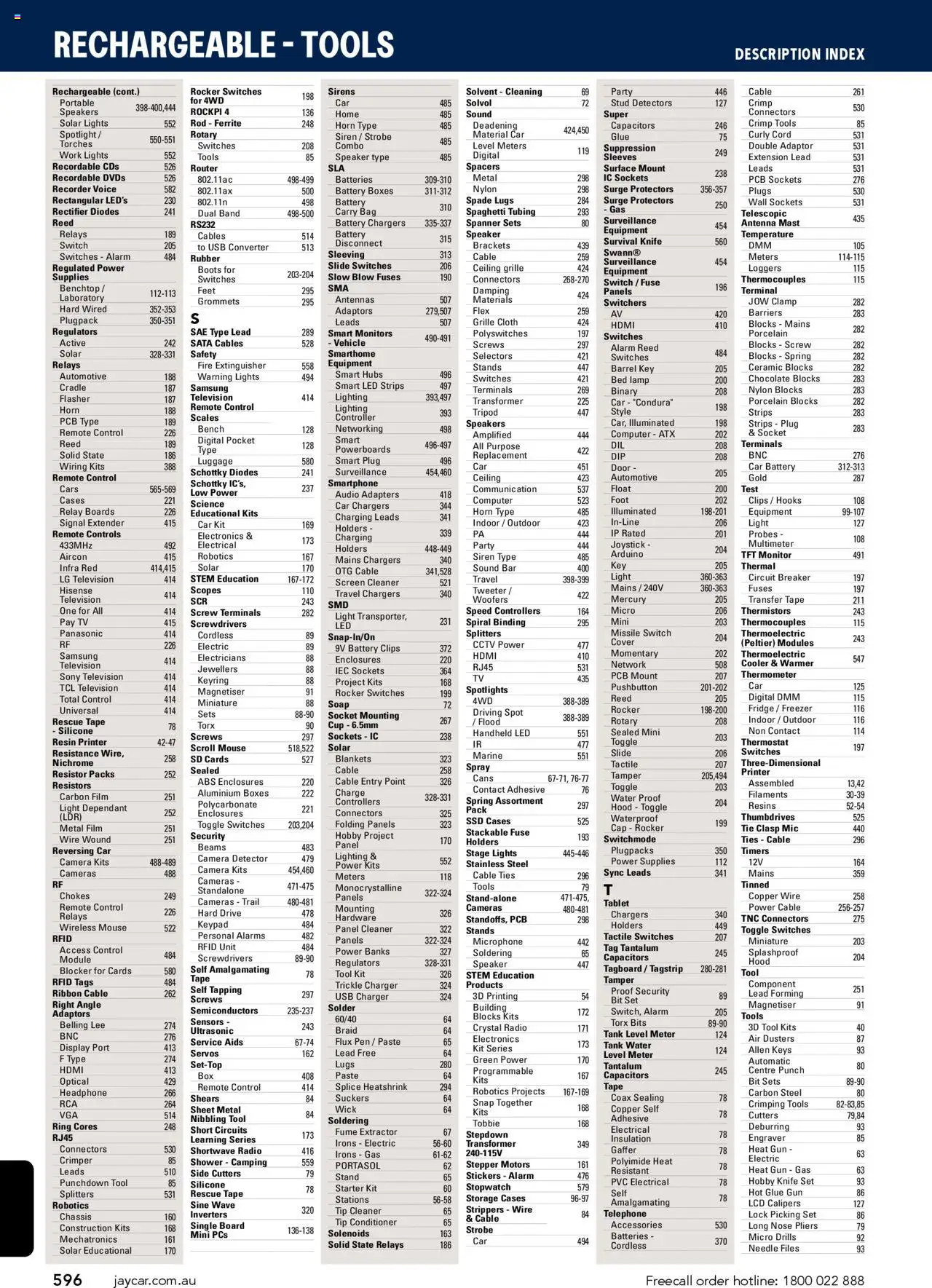 Jaycar catalogue - valid from 09.07.2025 | Page: 596 | Products: Conditioner, Batteries, Smartphone, Tv