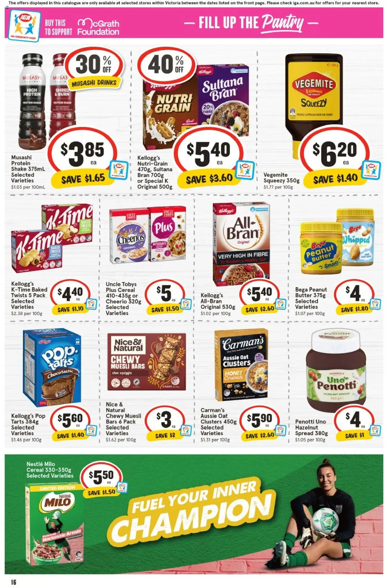 IGA catalogue - valid from 10.09.2025 | Page: 16 | Products: Butter, Honey, Vegemite, Foundation