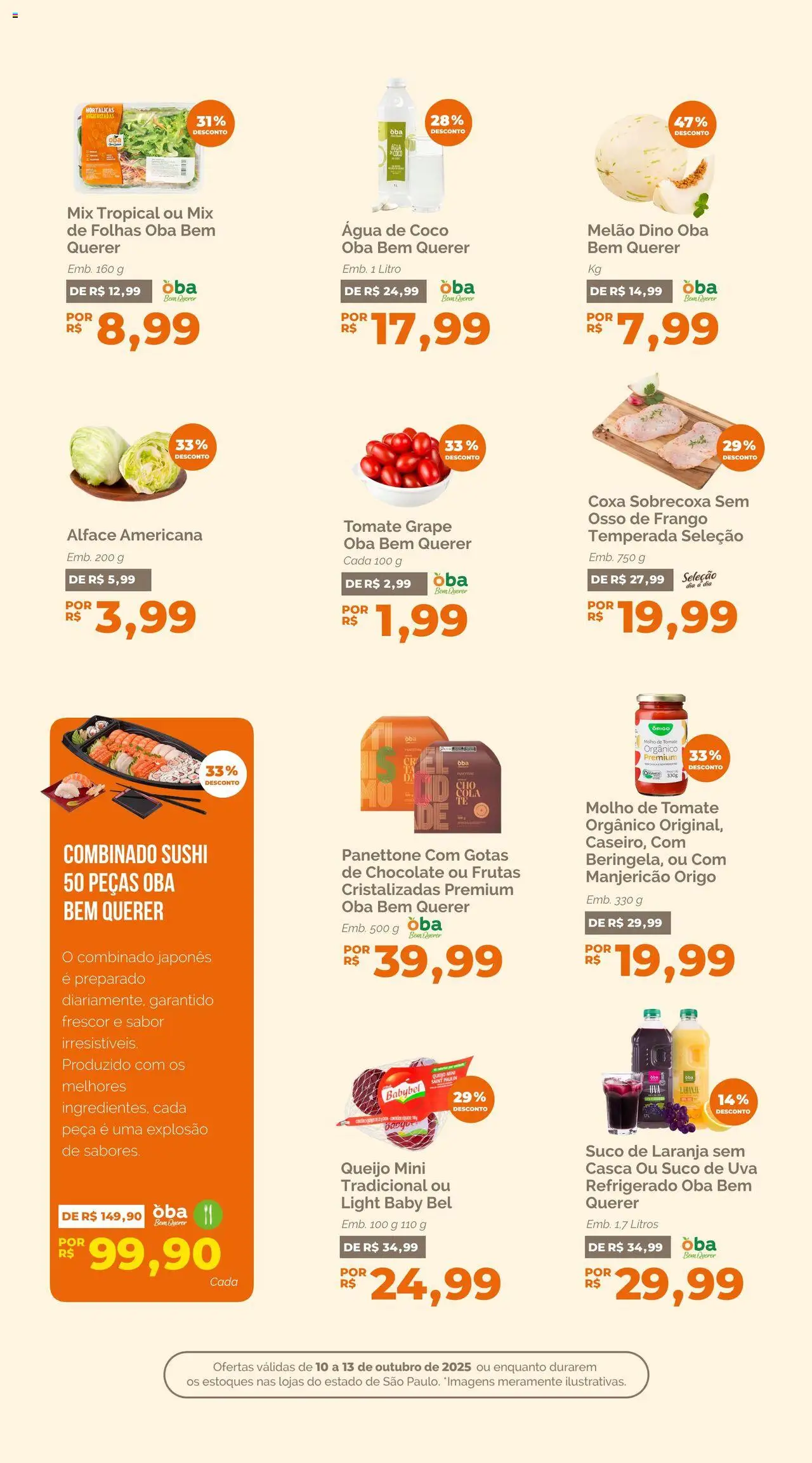 Oba Hortifruti Folheto - válido de 10.10.2025 | Página: 6 | Produtos: Coco, Água de coco, Alface, Frango