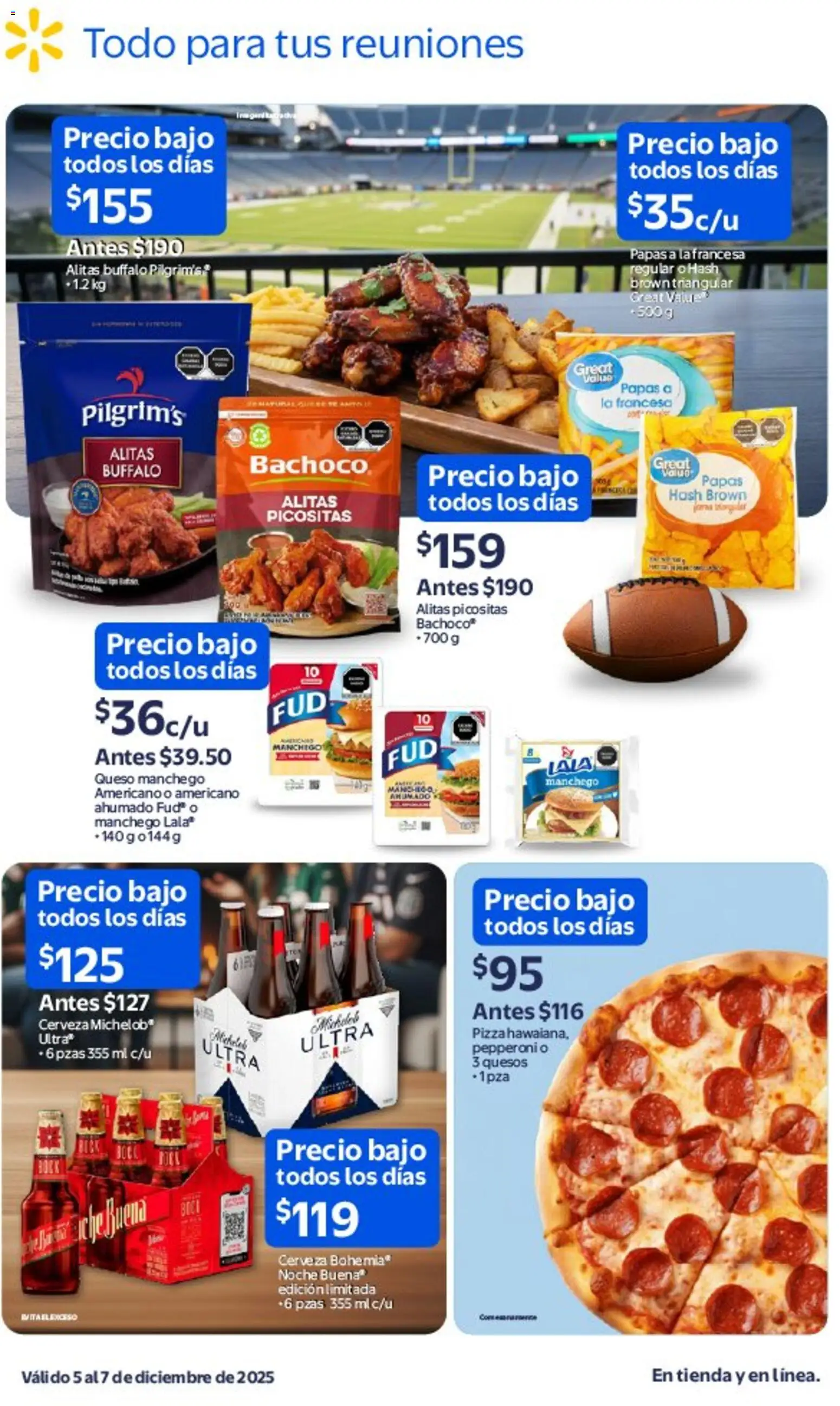 Nuevas ofertas de Walmart válidas en toda la República Mexicana desde el 05.12.2025. ¡Encuentra las mejores ofertas en Walmart folleto Ofertas! | Página: 2 | Productos: Queso, Pizza, Cerveza