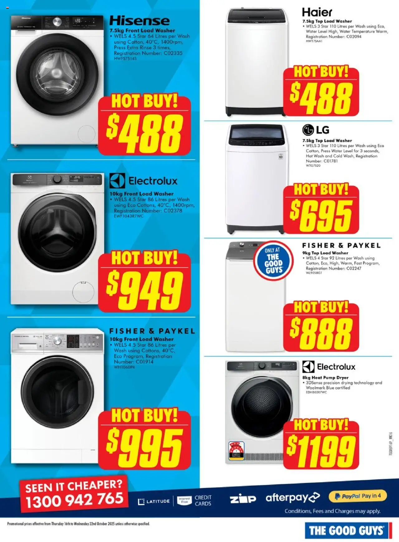 The Good Guys catalogue - valid from 15.10.2025 | Page: 4 | Products: Water, Dryer, Washer, Press