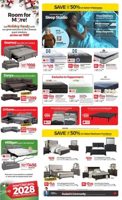 Preview of Tepperman's weekly flyer / circulaire from shop Tepperman's valid from 04.12.2025 | Page: 2 | Products: Bed, Mattress, Sofa, Box