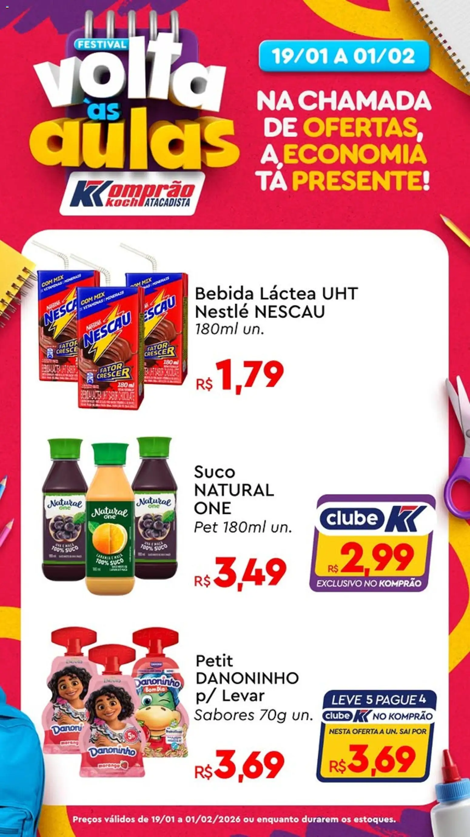Komprao Atacadista Folheto - válido de 19.01.2026 | Página: 3 | Produtos: Nescau, Suco, Bebida