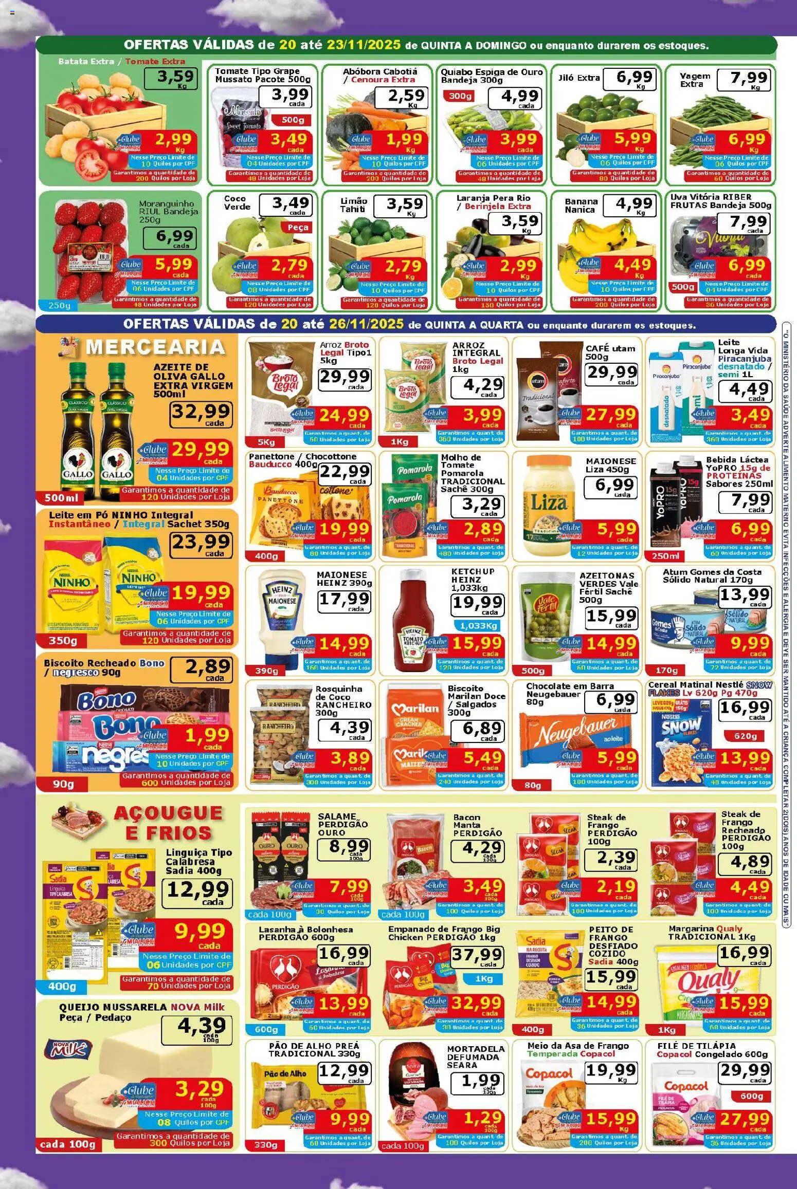 Mialich Supermercados Folheto - válido de 20.11.2025 | Página: 2 | Produtos: Panettone, Leite, Café, Margarina