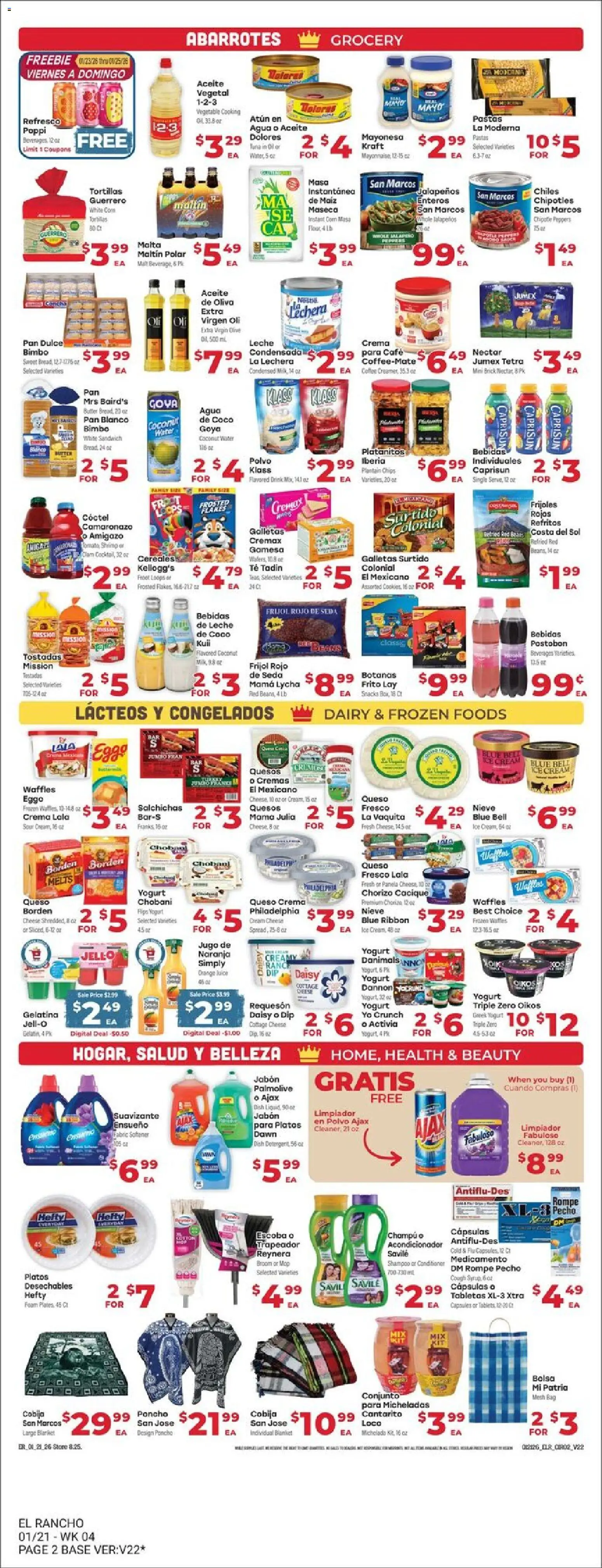 El Rancho - Weekly Ad - valid from 21.01.2026 | Page: 2 | Products: Conditioner, Oil, Juice, Chips