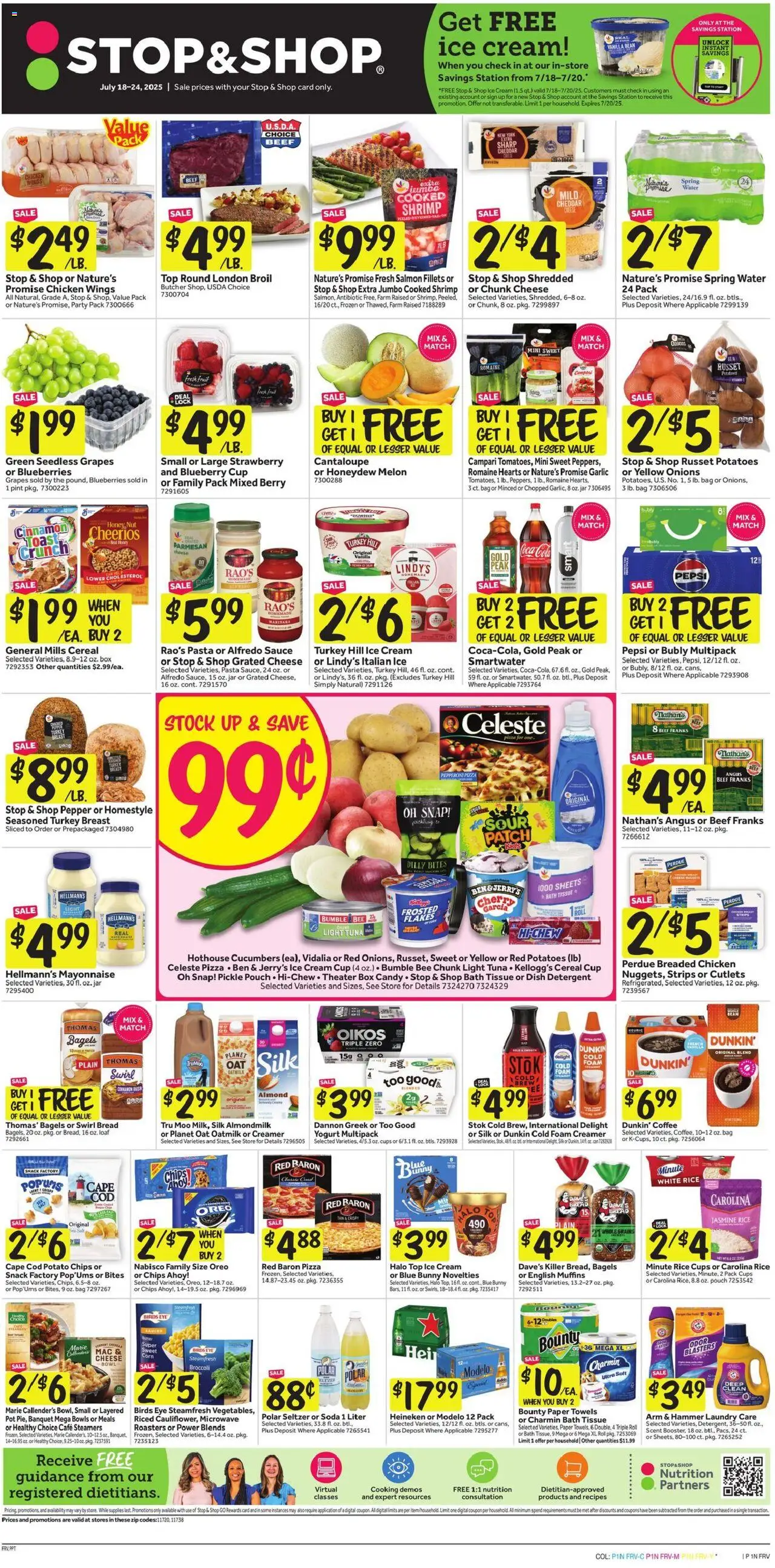 Stop & Shop Weekly Circular - NY - valid from 18.07.2025 | Page: 1 | Products: Romaine, Pin, Potatoes, Bag