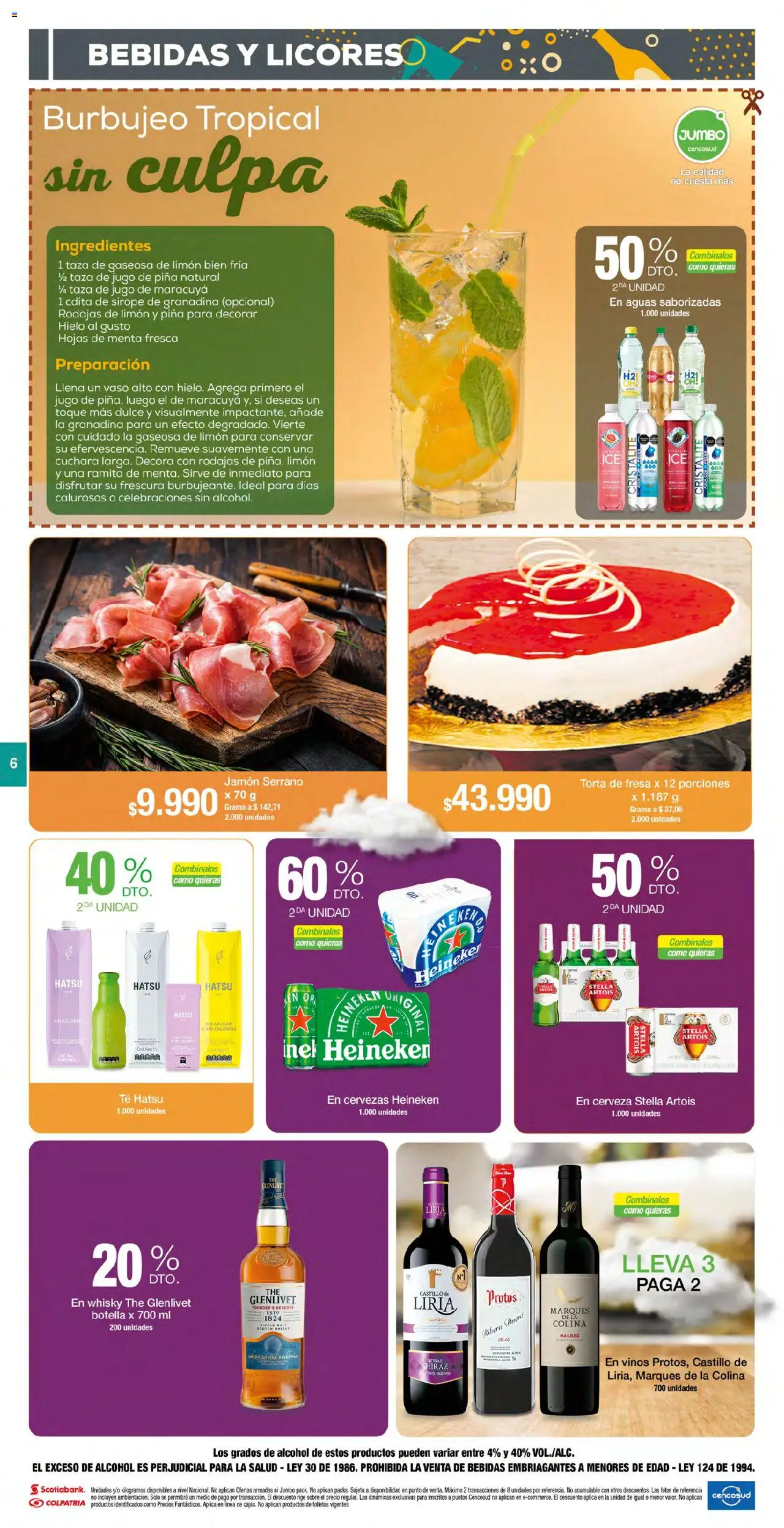 Jumbo revista - valida desde el 04.07.2025 | Página: 6 | Productos: Auto bronceante, Gaseosa, Sobre, Jugo