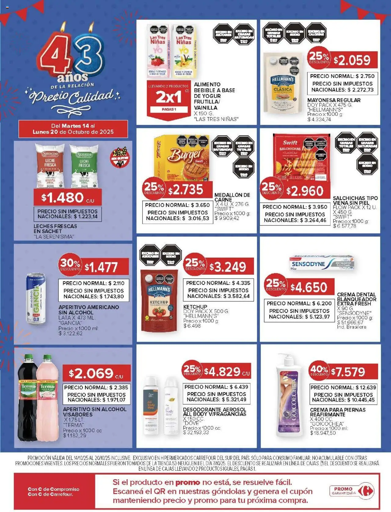Carrefour ofertas - Chubut │ válido desde el 14.10.2025 | Página: 15 | Productos: Body, Desodorante, Leche, Crema