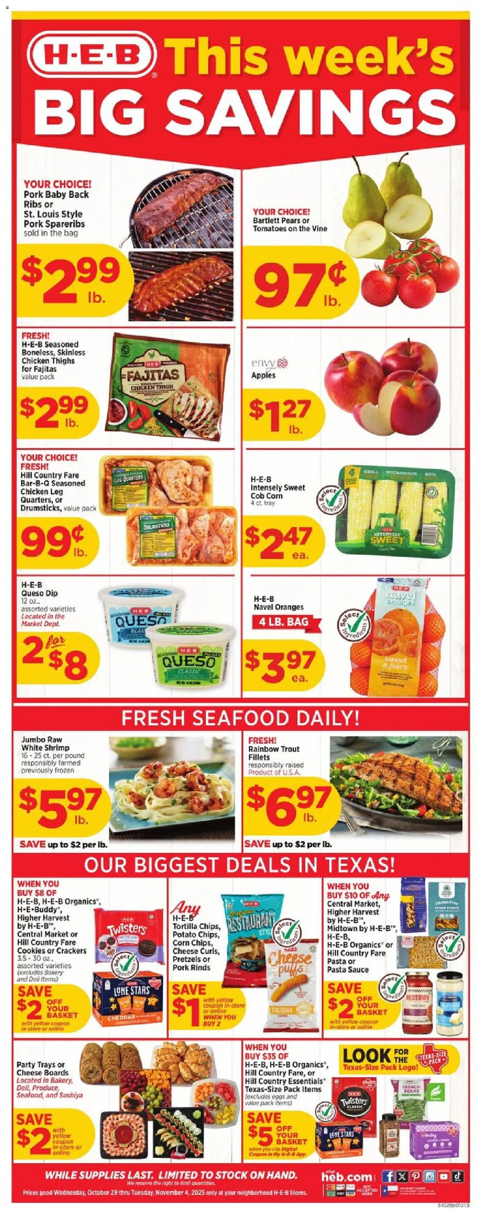 H-E-B Weekly Ad - valid from 29.10.2025 | Page: 1
