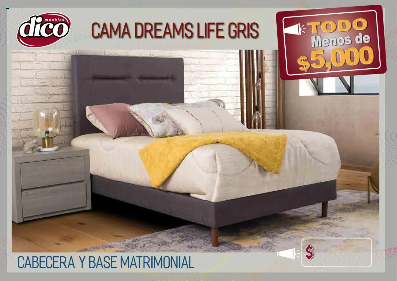 Nuevas ofertas de Muebles Dico válidas en toda la República Mexicana desde el 12.02.2025. ¡Encuentra las mejores ofertas en Muebles Dico catálogo Todo Menos! | Página: 6 | Productos: Cabecera, Cama