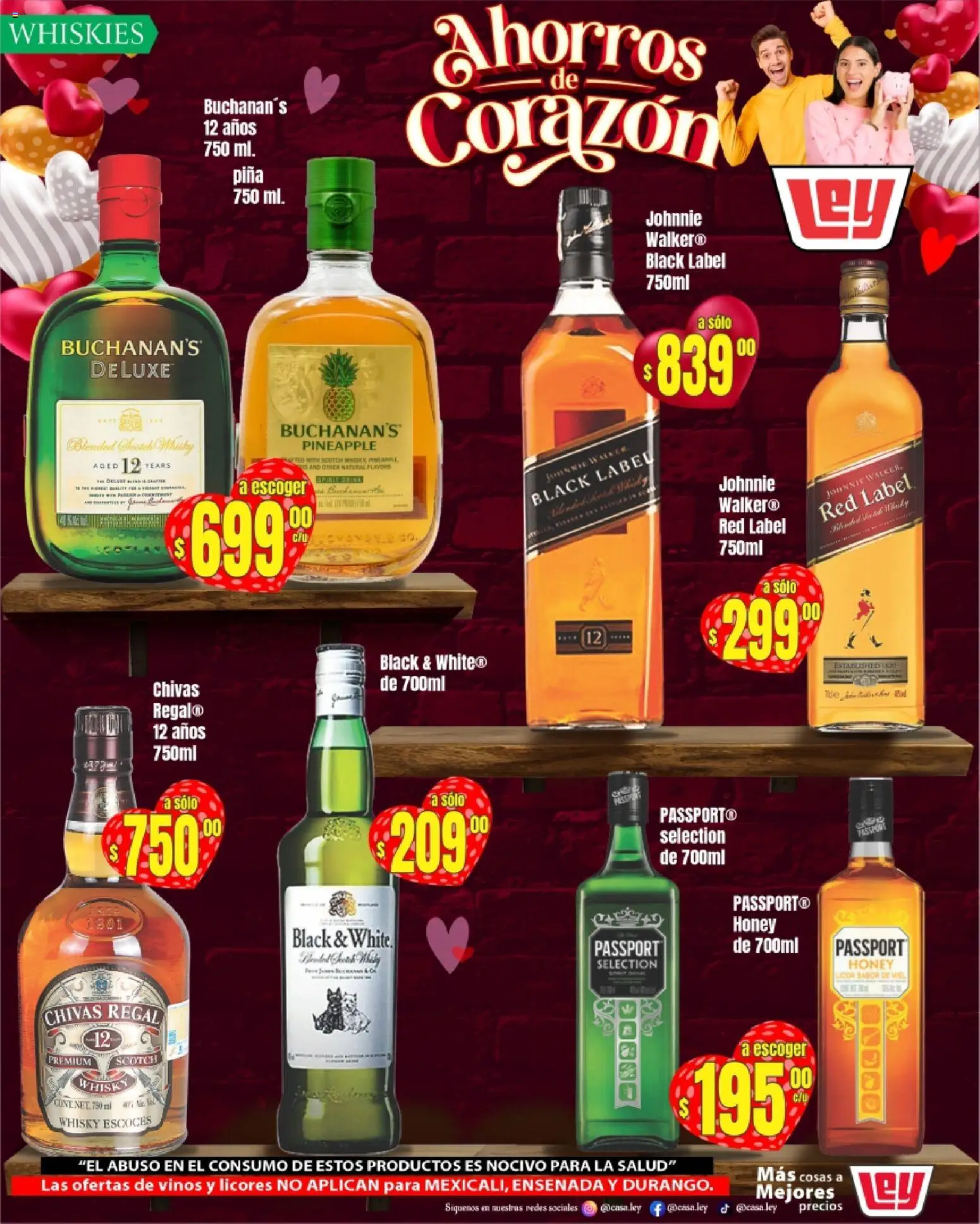 Nuevas ofertas de Casa Ley válidas en toda la República Mexicana desde el 03.02.2026. ¡Encuentra las mejores ofertas en Casa Ley folleto Ahorros de Corazón frontera! | Página: 16 | Productos: Piña, Whisky
