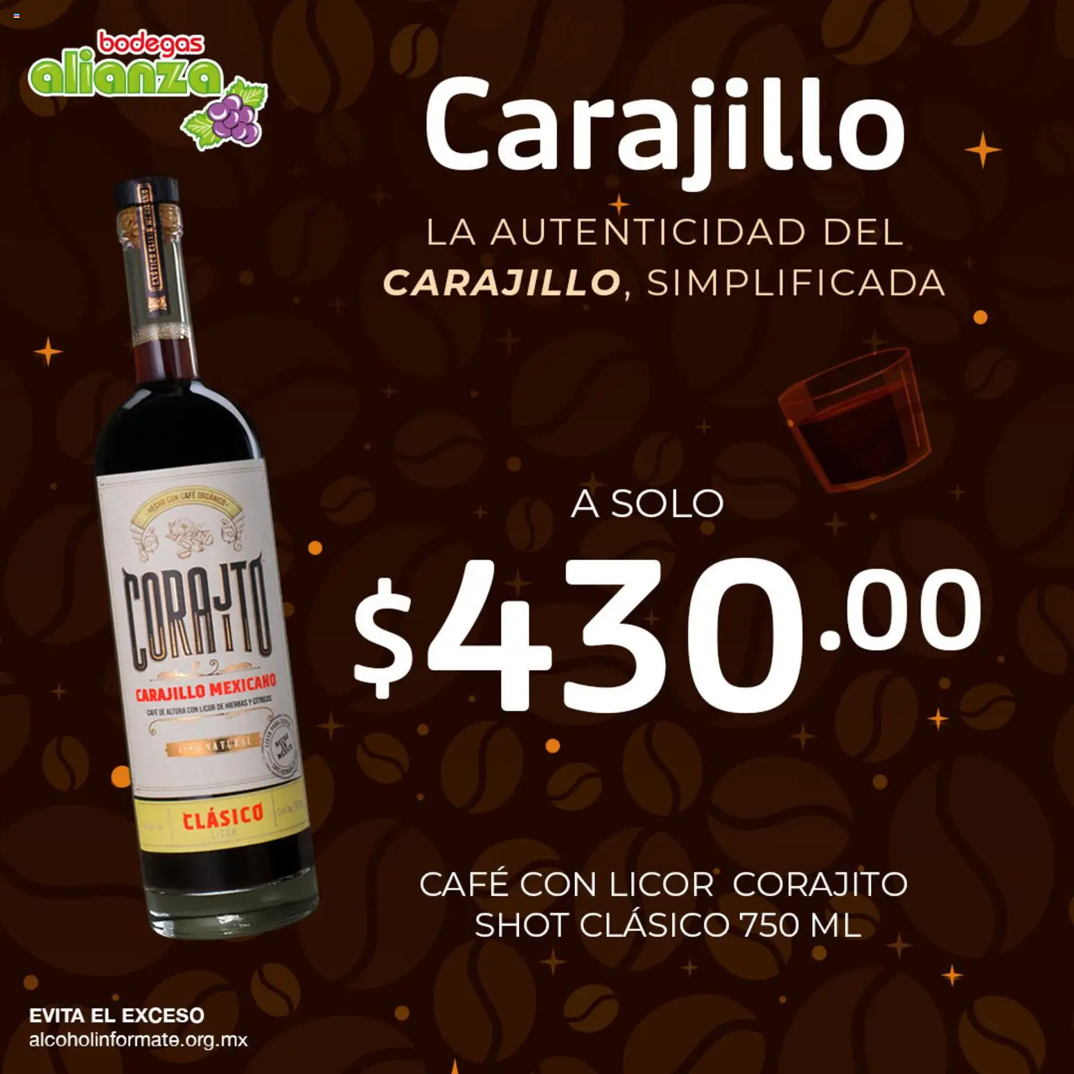 Nuevas ofertas de Bodegas Alianza válidas en toda la República Mexicana desde el 10.11.2025. ¡Encuentra las mejores ofertas en Bodegas Alianza catálogo Carajillo! | Página: 4 | Productos: Café, Shot