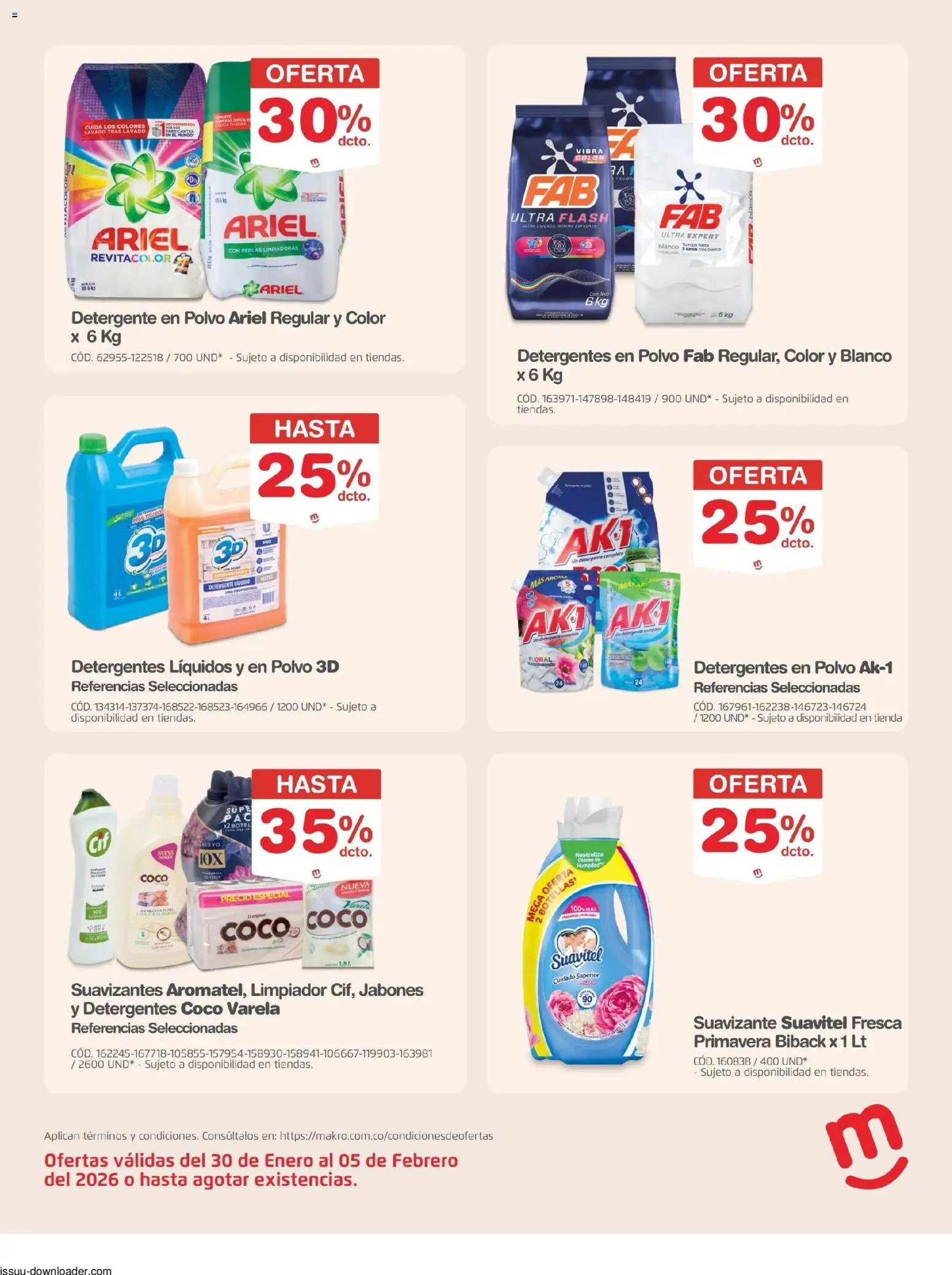 Makro revista - valida desde el 30.01.2026 | Página: 18 | Productos: Suavizante, Limpiador, Polvo, Detergente