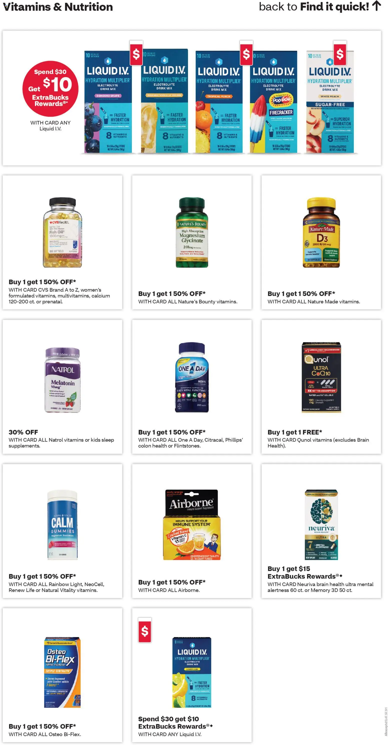 CVS Pharmacy Weekly Ad - valid from 30.11.2025 | Page: 9 | Products: CoQ10, Melatonin, Fish, Water