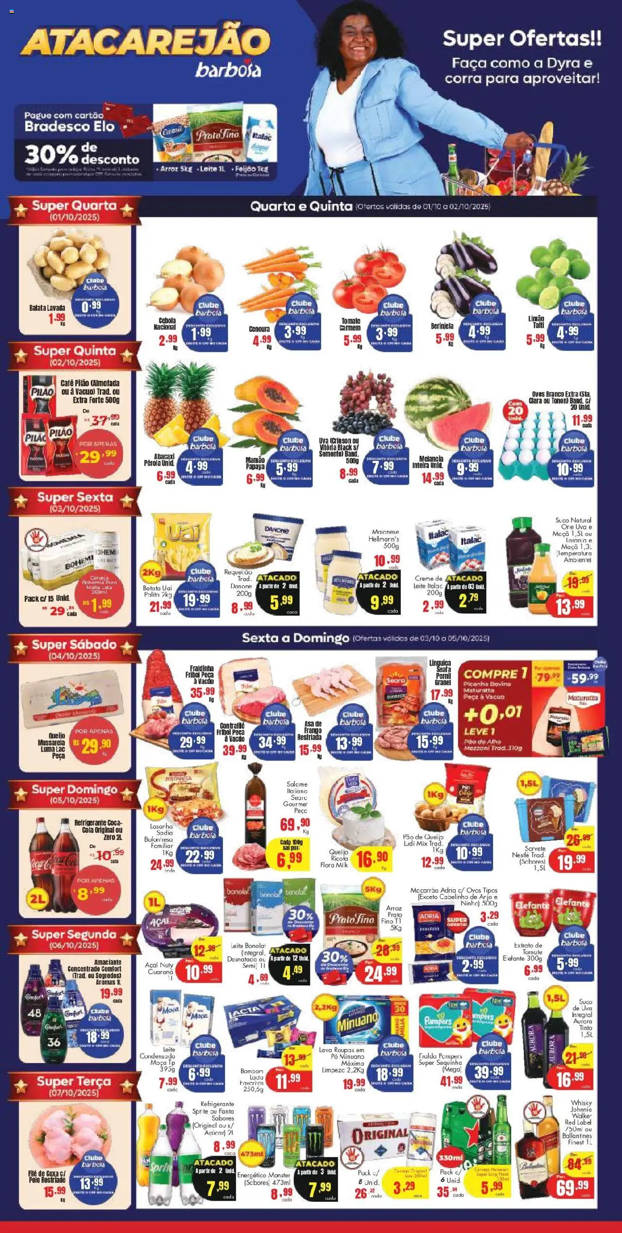 Barbosa Supermercados Folheto - válido de 01.10.2025 | Página: 1 | Produtos: Ovos, Sorvete, Batata, Monster