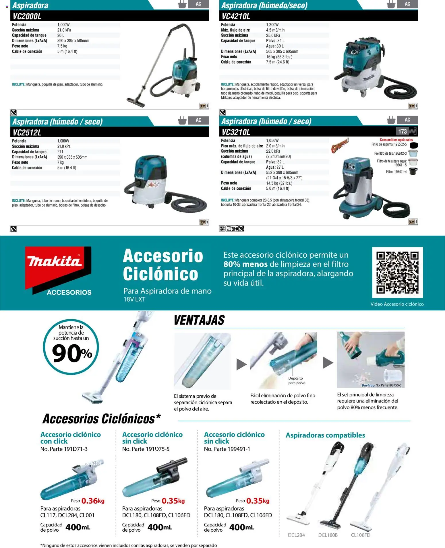 Nuevas ofertas de Makita válidas en toda la República Mexicana desde el 01.12.2025. ¡Encuentra las mejores ofertas en Makita catálogo Aspiradoras! | Página: 26 | Productos: Bolsa, Aspiradora, Polvo, Video