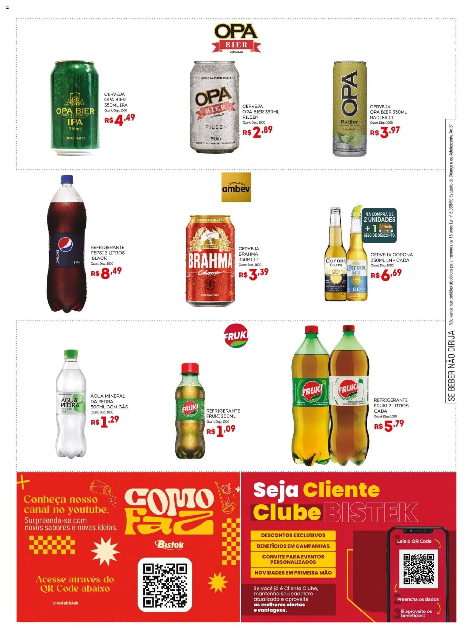 Bistek Supermercados Folheto - válido de 12.11.2025 | Página: 11 | Produtos: Cerveja, Água mineral, Refrigerante