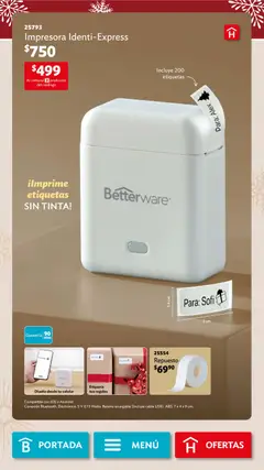 Vista previa de Betterware campaña 12 2025, nuevo folleto de la tienda, válido en México a partir del 01.12.2025 | Página: 15 | Productos: Impresora, Cable, Batería