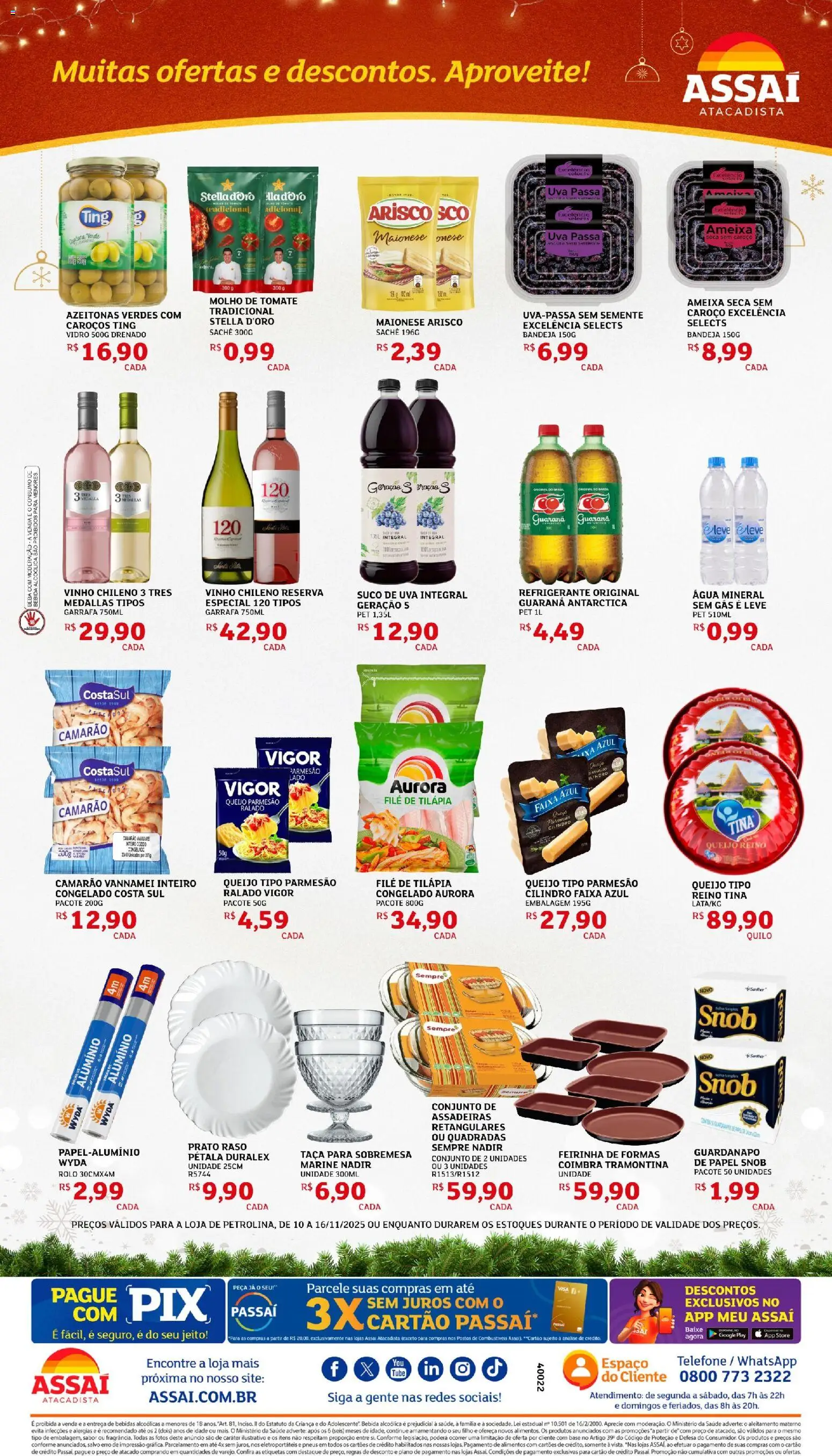 Assaí Atacadista Folheto - válido de 10.11.2025 | Página: 2 | Produtos: Base, Bebida, Telefone, Maionese