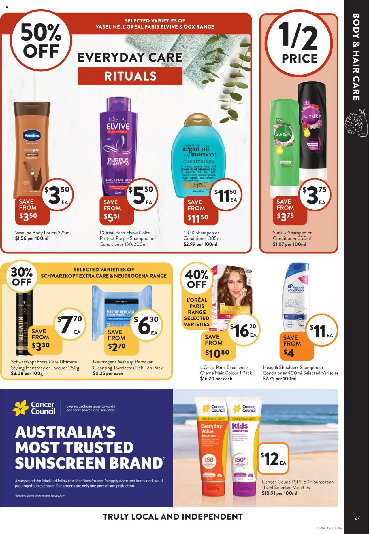 Foodworks catalogue - valid from 15.10.2025 | Page: 27 | Products: Cocoa, Conditioner, Sunscreen, Body lotion