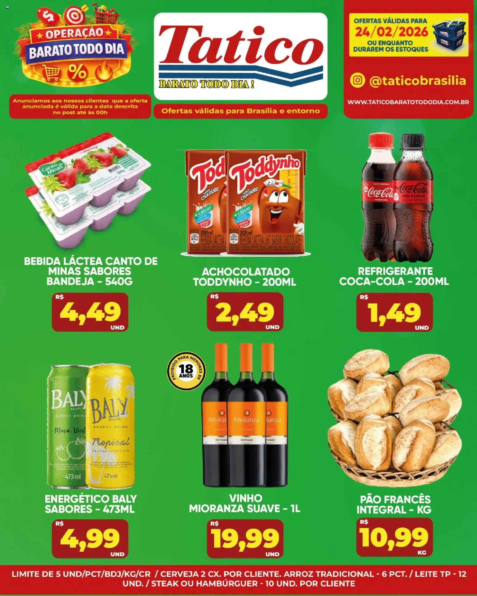 Tatico Folheto - válido de 25.02.2026 | Página: 22 | Produtos: Pão, Cálcio, Hambúrguer, Bandeja