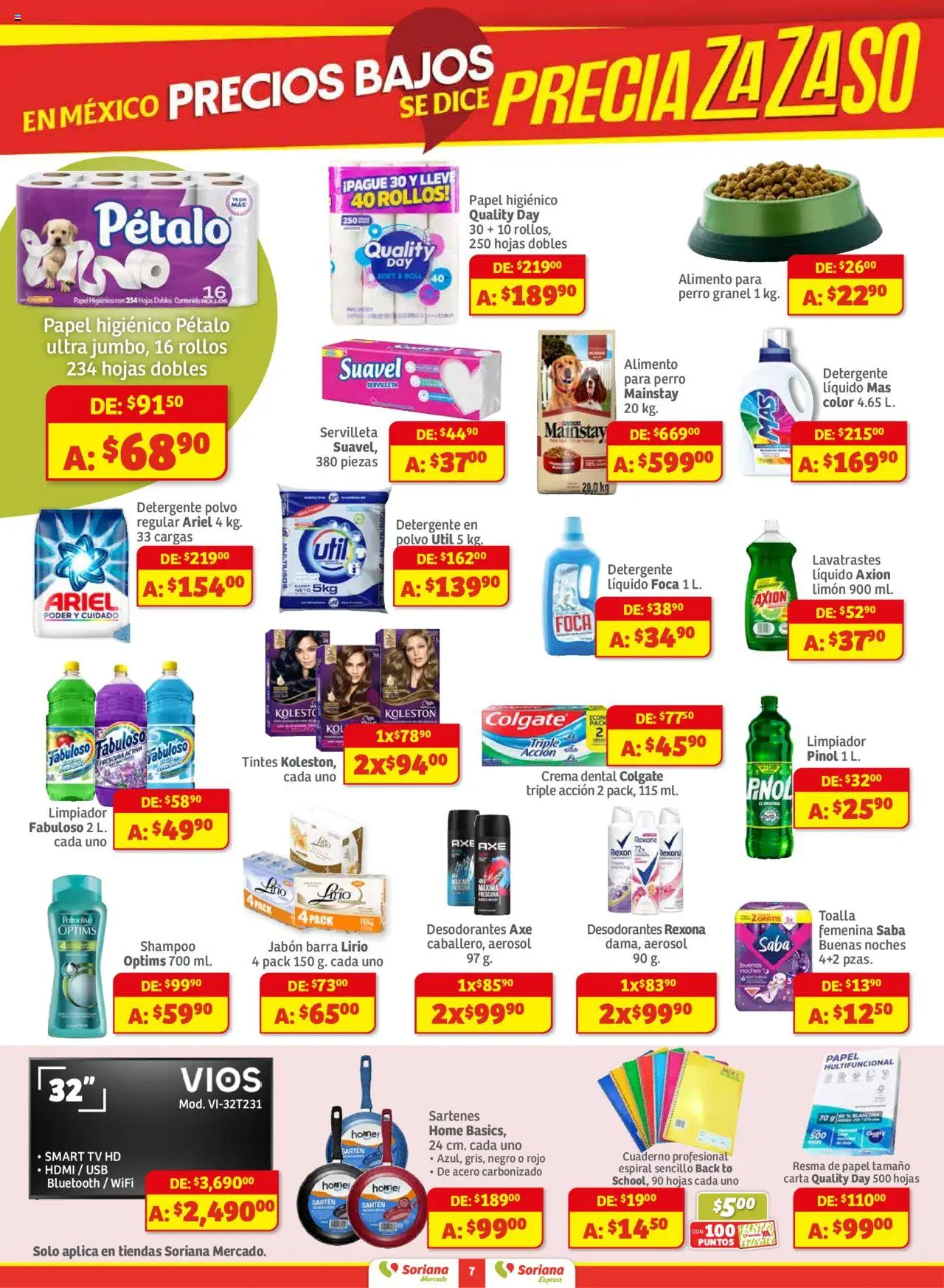 Nuevas ofertas de Soriana válidas en toda la República Mexicana desde el 28.08.2025. ¡Encuentra las mejores ofertas en Soriana - Pesito Valedor Mercado: Nay, Sin, Son! | Página: 7 | Productos: Usb, Crema, Limón, Barra