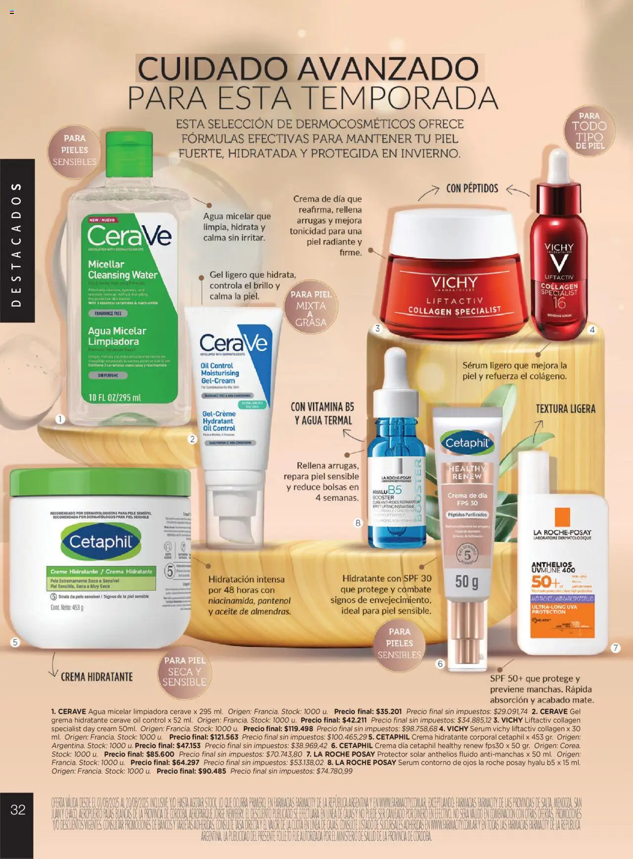 Farmacity catálogo │ válido desde el 01.08.2025 | Página: 32 | Productos: Serum, Protector solar, Agua, Uva