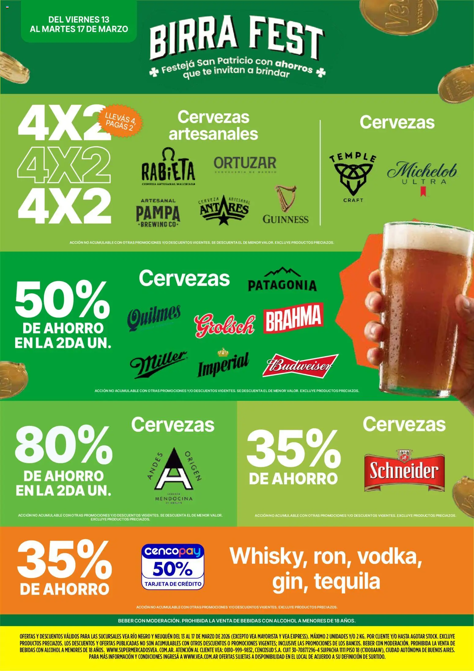 Vea - Ofertas fds Patagonia │ válido desde el 13.03.2026 | Página: 8 | Productos: Cerveza, Té