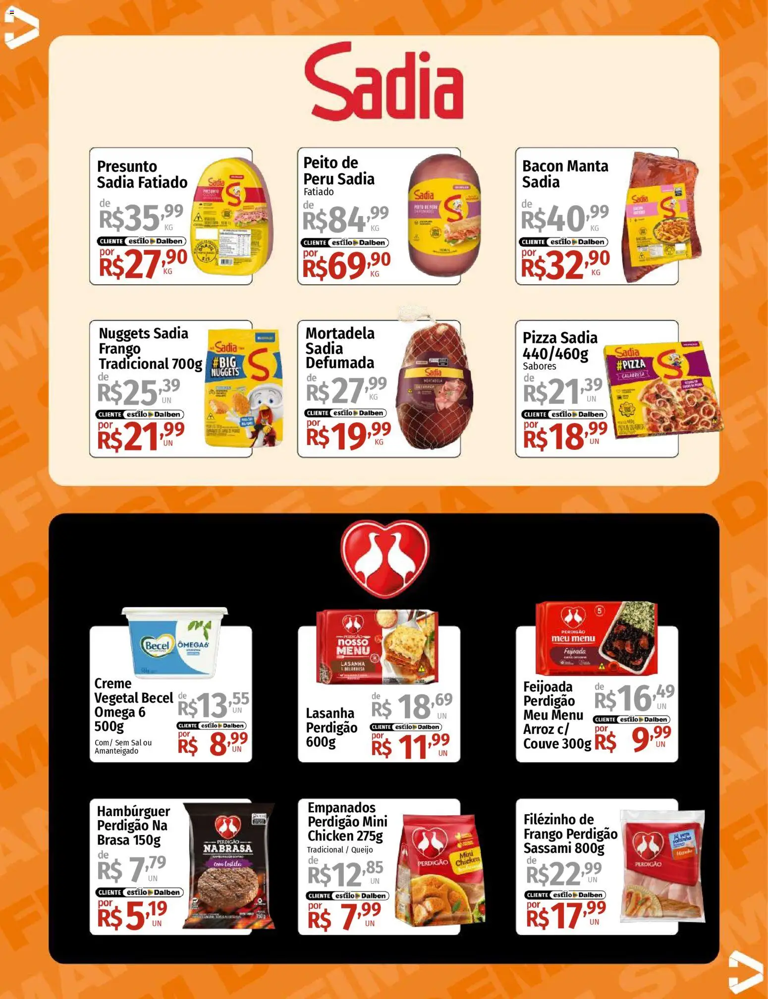 Supermercado Dalben Folheto - válido de 24.04.2026 | Página: 12 | Produtos: Queijo, Presunto, Hambúrguer, Couve