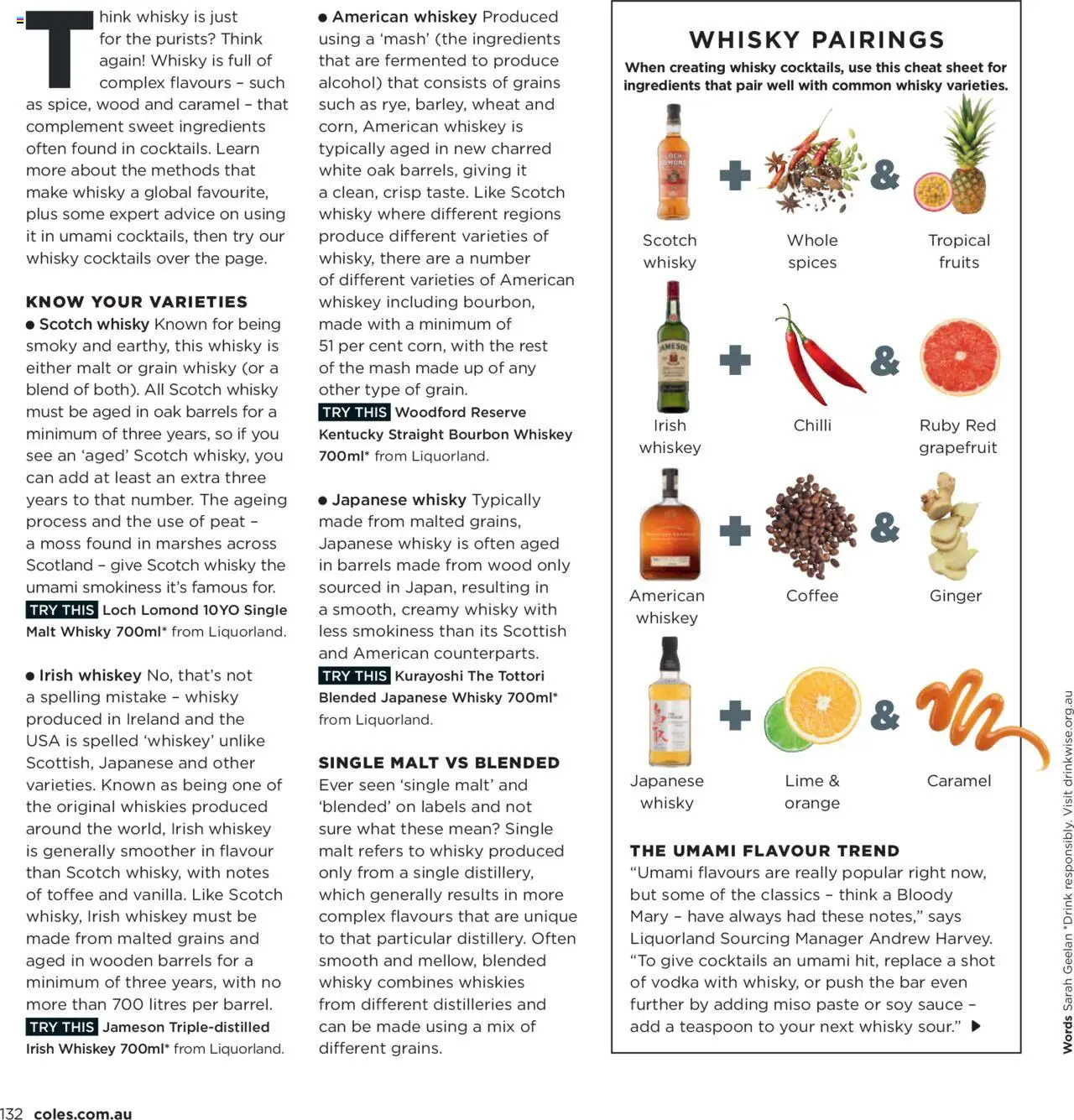 Coles catalogue - valid from 06.10.2025 | Page: 152 | Products: Vodka, Whiskey, Grapefruit, Fruits