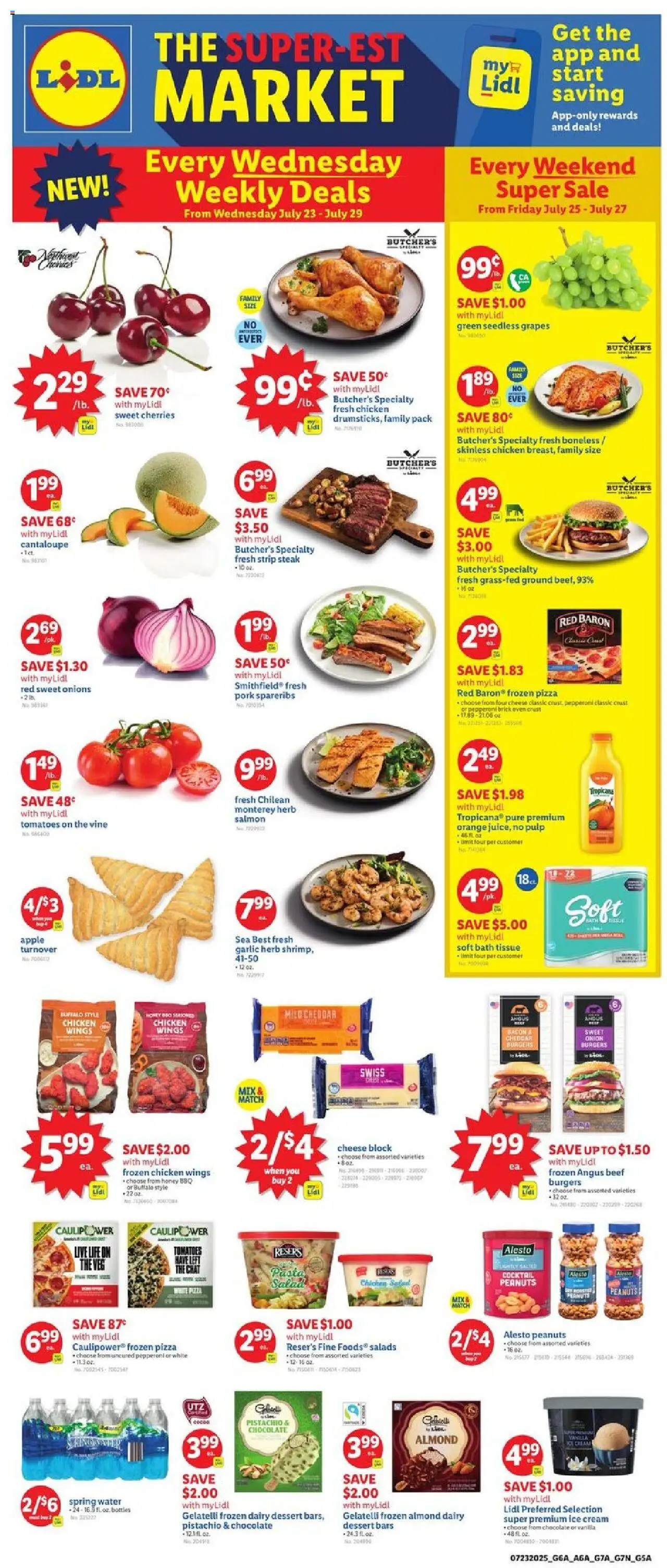 Lidl Weekly Ad - GA - valid from 23.07.2025 | Page: 1 | Products: Bath, Beef, Salad, Water