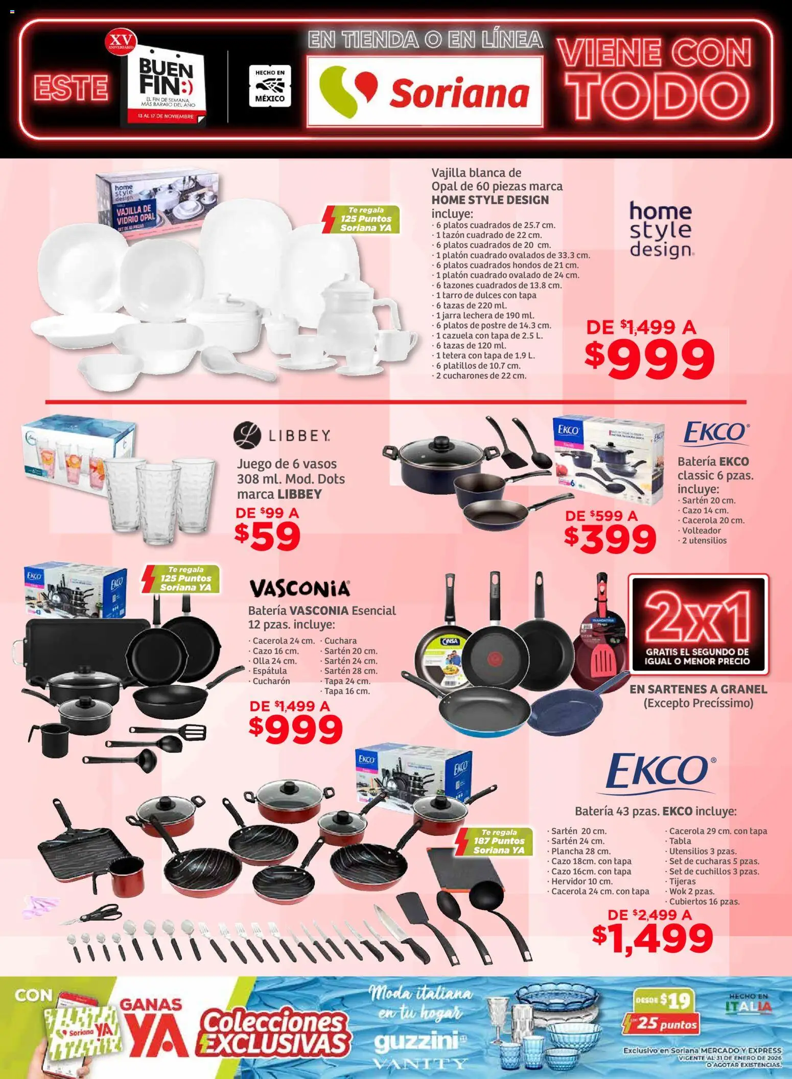 Nuevas ofertas de Soriana válidas en toda la República Mexicana desde el 13.11.2025. ¡Encuentra las mejores ofertas en Soriana - Buen Fin Mercado Nacional! | Página: 18 | Productos: Dulces, Plancha, Vasos, Olla