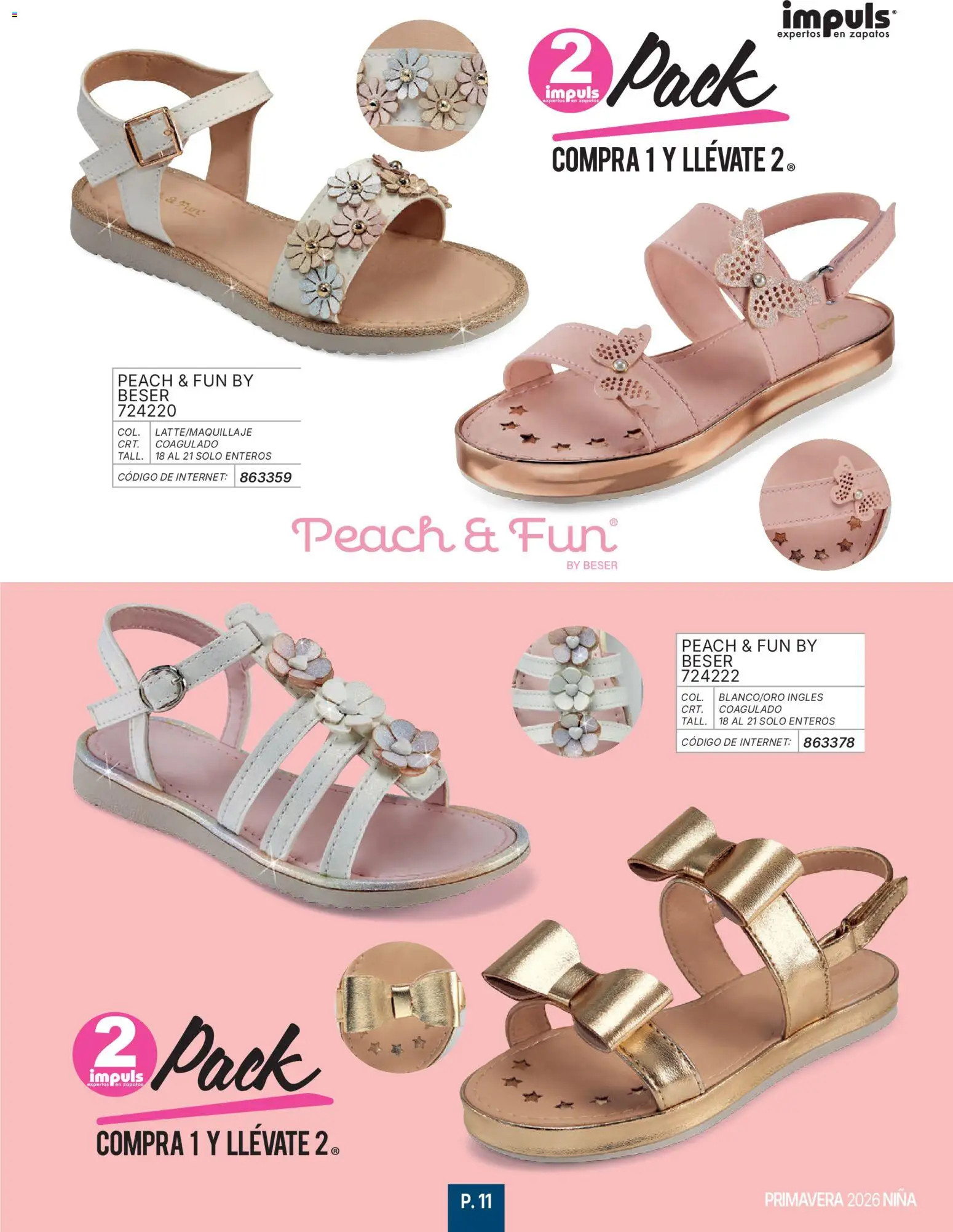 Nuevas ofertas de Impuls válidas en toda la República Mexicana desde el 01.01.2026. ¡Encuentra las mejores ofertas en Impuls catálogo Niña! | Página: 13 | Productos: Zapatos