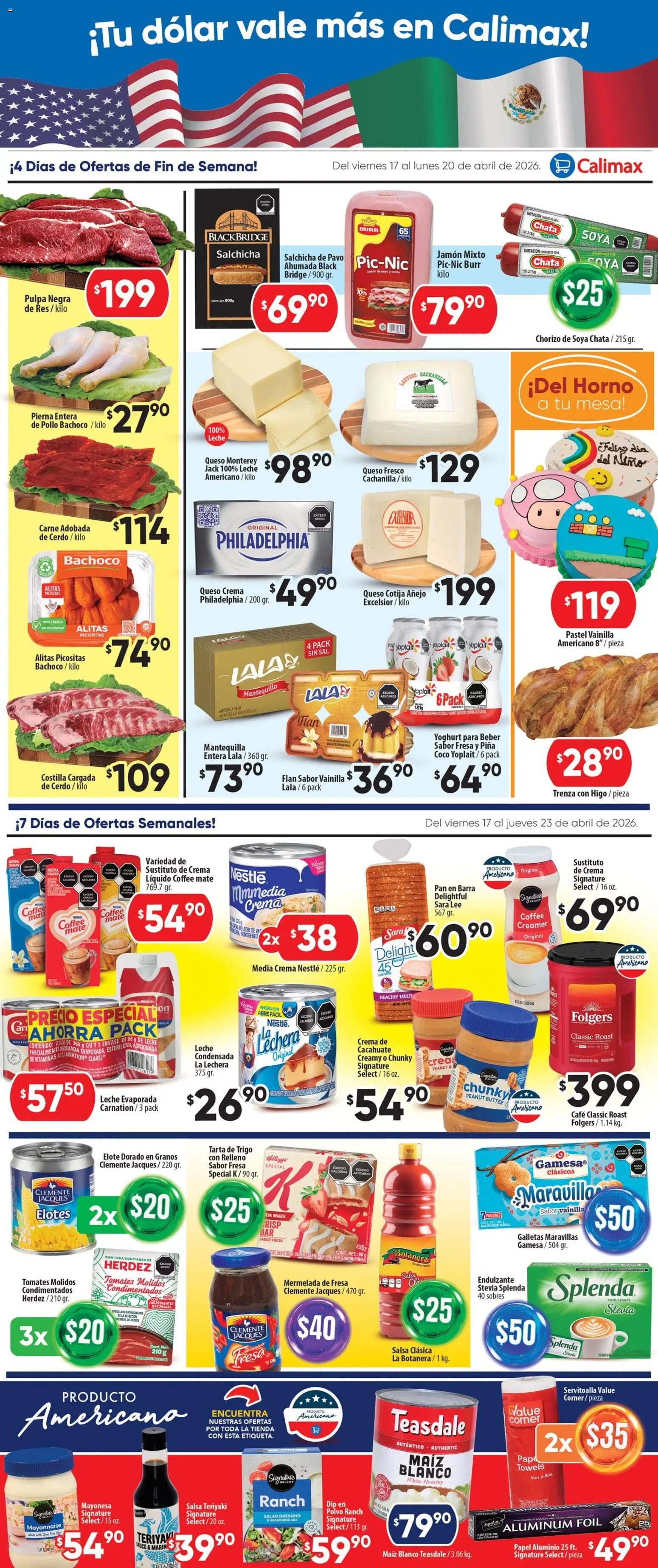 Nuevas ofertas de Calimax válidas en toda la República Mexicana desde el 17.04.2026. ¡Encuentra las mejores ofertas en Calimax folleto Mexicali y SLRC! | Página: 2 | Productos: Crema, Res, Vitaminas, Mate