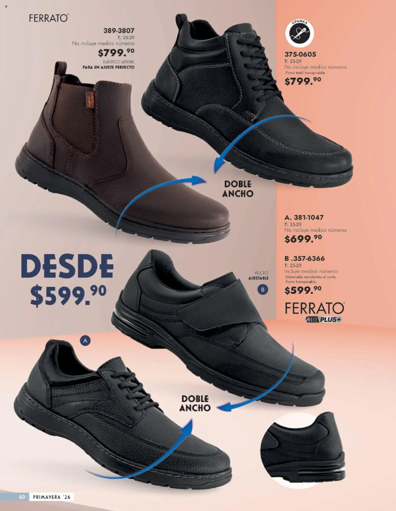 Nuevas ofertas de Andrea válidas en toda la República Mexicana desde el 25.01.2026. ¡Encuentra las mejores ofertas en Andrea catálogo Calzado Caballero! | Página: 60