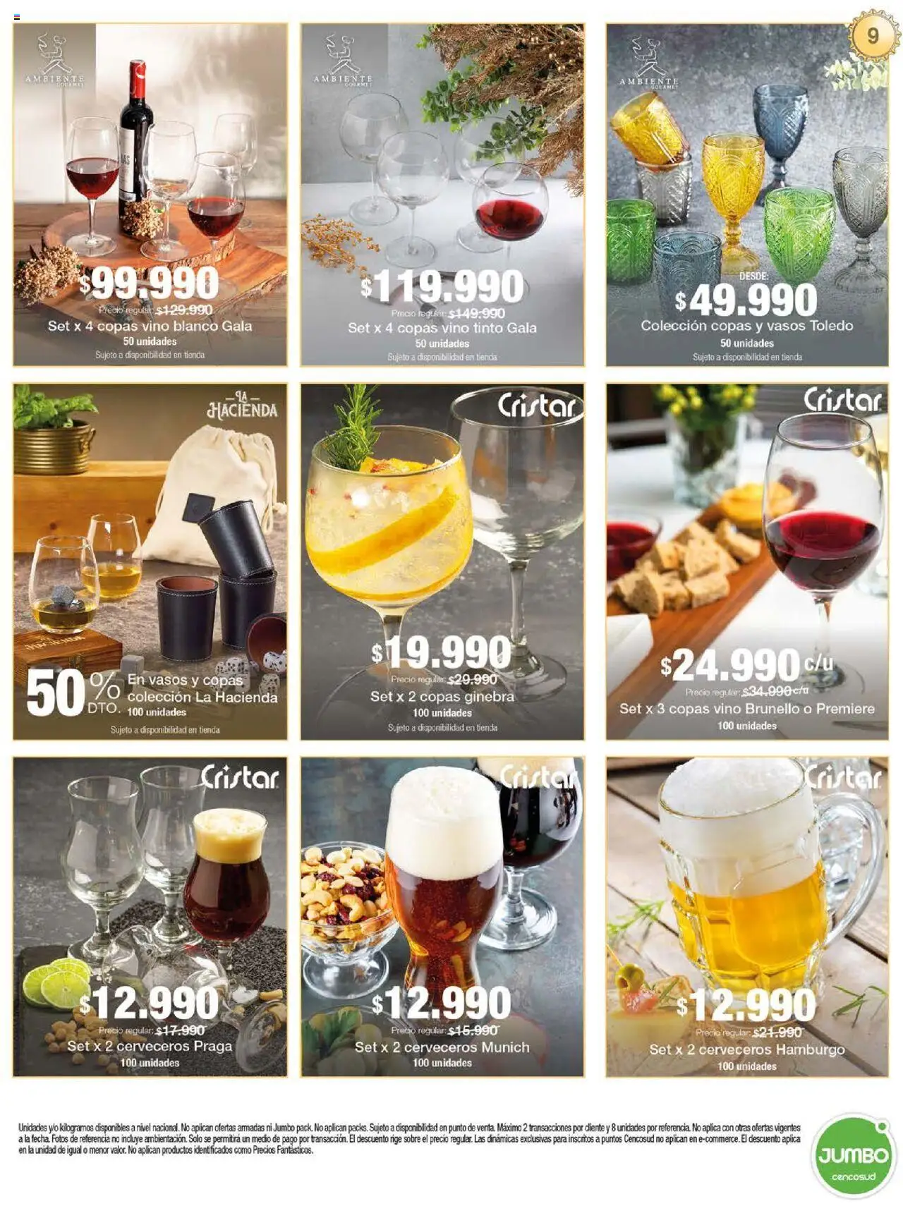 Jumbo revista - valida desde el 15.10.2025 | Página: 9 | Productos: Ginebra, Vasos, Campera, Vino