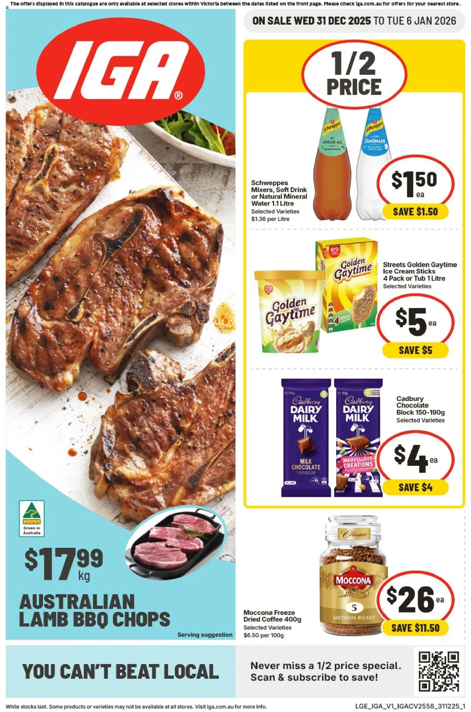 IGA catalogue - valid from 31.12.2025 | Page: 1 | Products: Crackers, Rice, Sour cream, Water