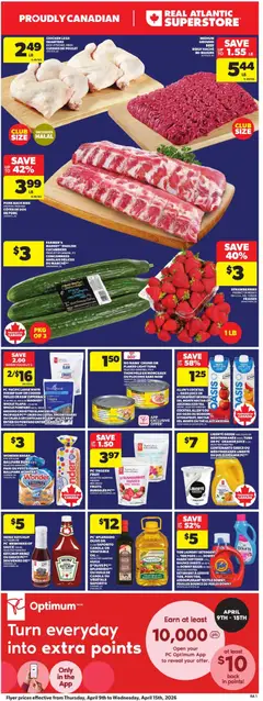 Preview of Atlantic Superstore weekly flyer - NS from shop Atlantic Superstore valid from 09.04.2026 | Page: 3 | Products: Tea, Ketchup, PC, Chicken