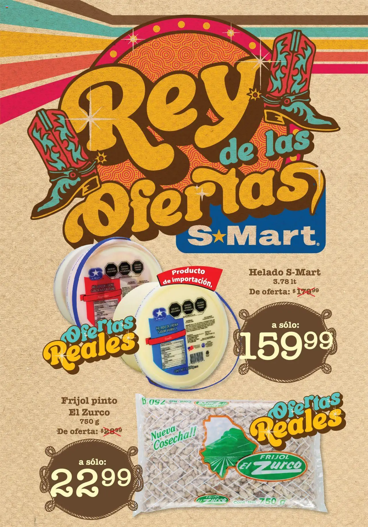 Nuevas ofertas de S-Mart válidas en toda la República Mexicana desde el 08.08.2025. ¡Encuentra las mejores ofertas en S-Mart - Folleto de Feria - Juarez! | Página: 1 | Productos: Crema, Leche, Helado