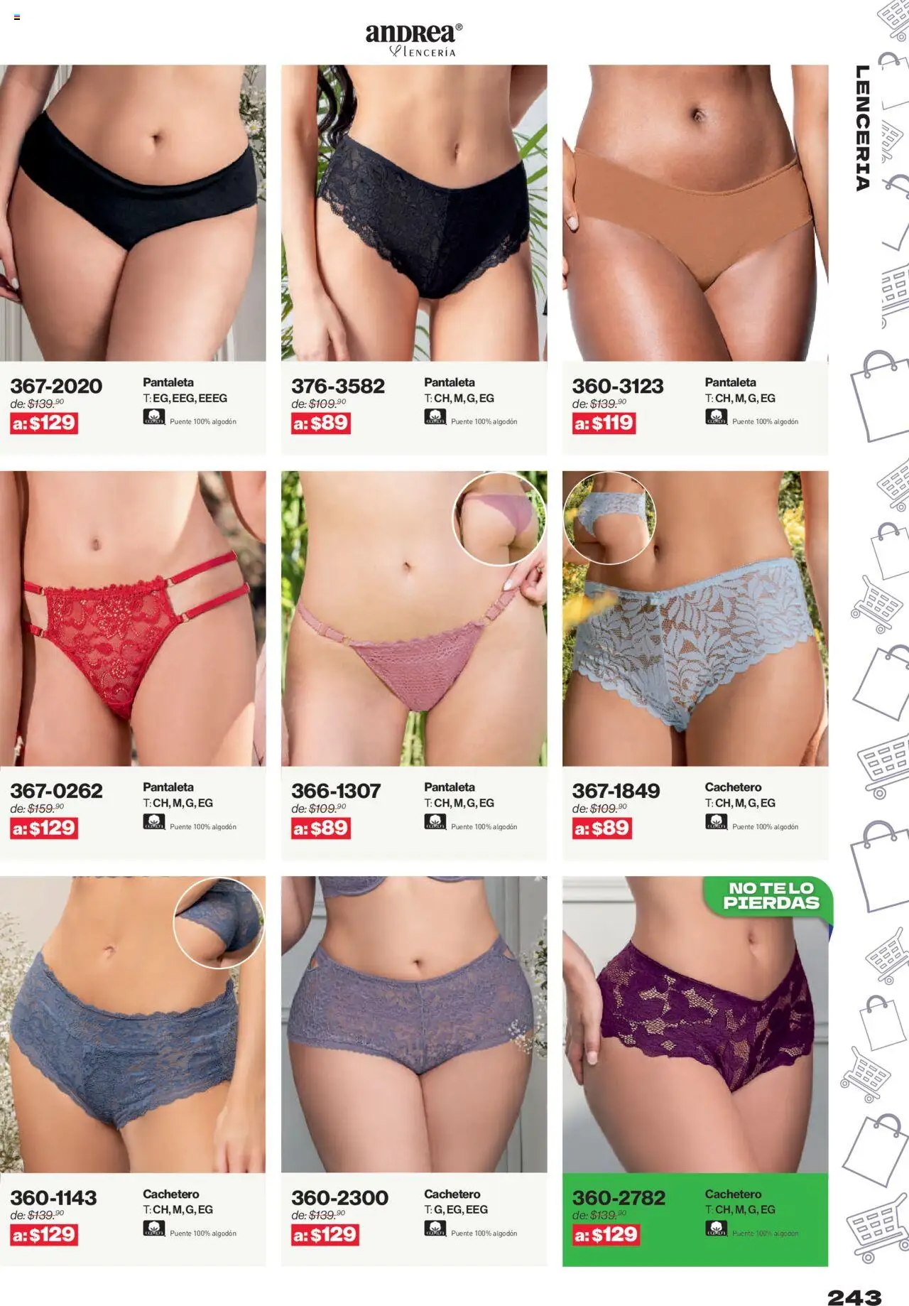 Nuevas ofertas de Andrea válidas en toda la República Mexicana desde el 10.08.2025. ¡Encuentra las mejores ofertas en Andrea - Catálogo Outlet! | Página: 243 | Productos: Algodón, Lenceria, Cachetero