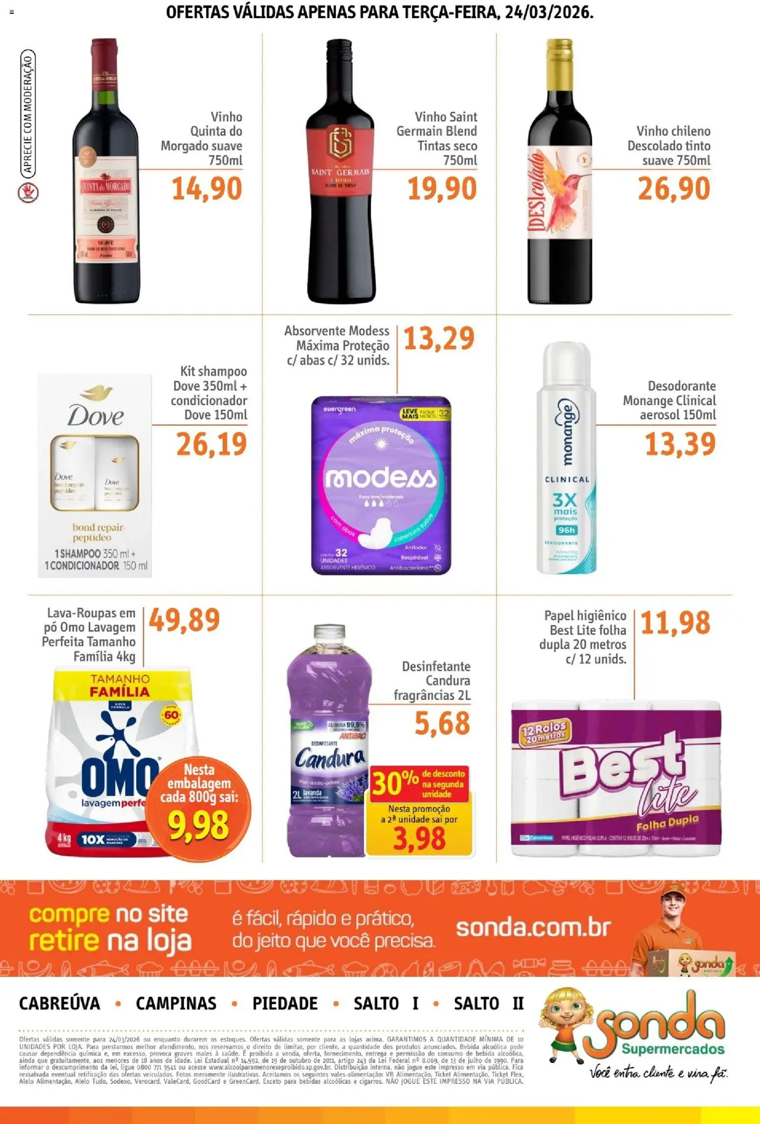 Sonda Folheto - válido de 24.03.2026 | Página: 4 | Produtos: Shampoo, Condicionador, Dove, Desinfetante