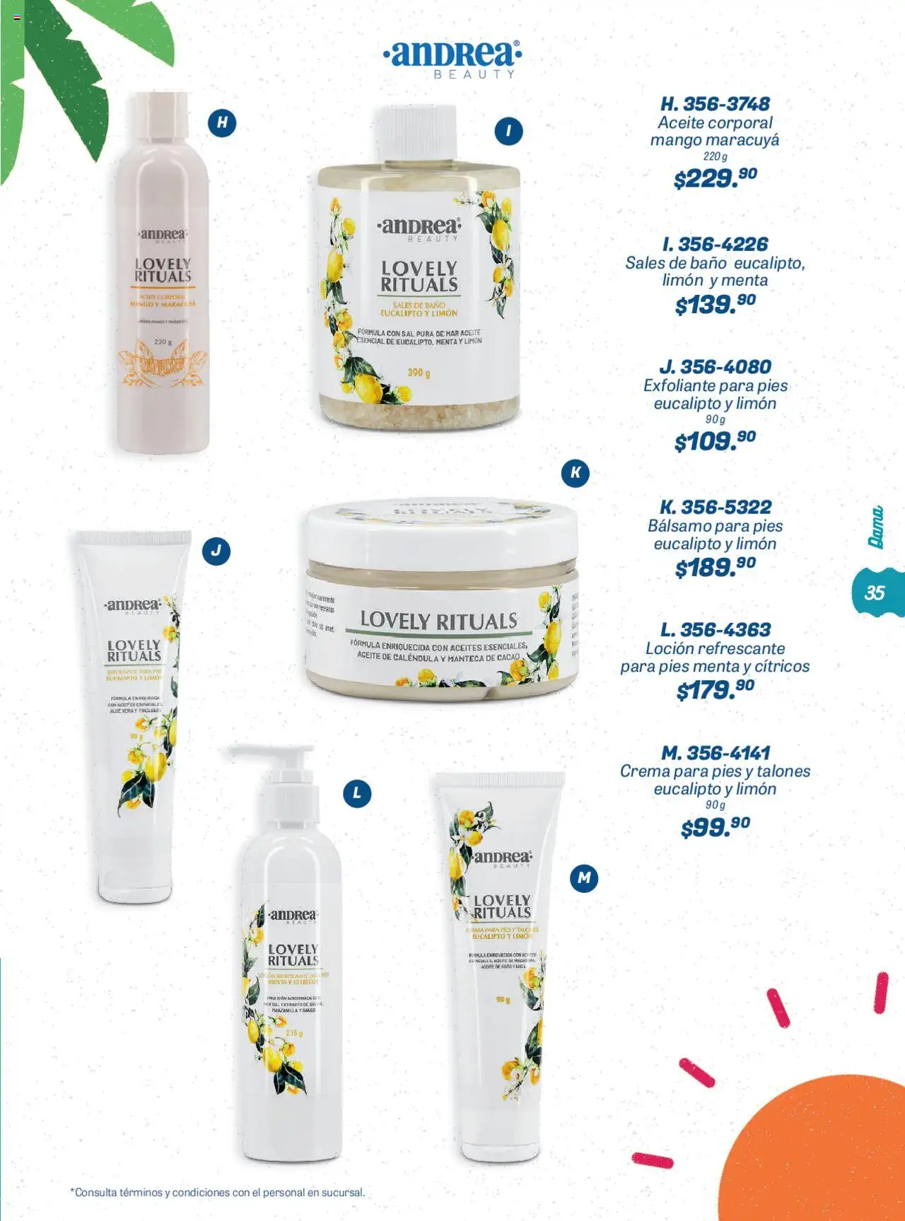 Nuevas ofertas de Andrea válidas en toda la República Mexicana desde el 22.06.2025. ¡Encuentra las mejores ofertas en Andrea catálogo Summer Time! | Página: 35 | Productos: Mango, Sales, Cacao, Baño